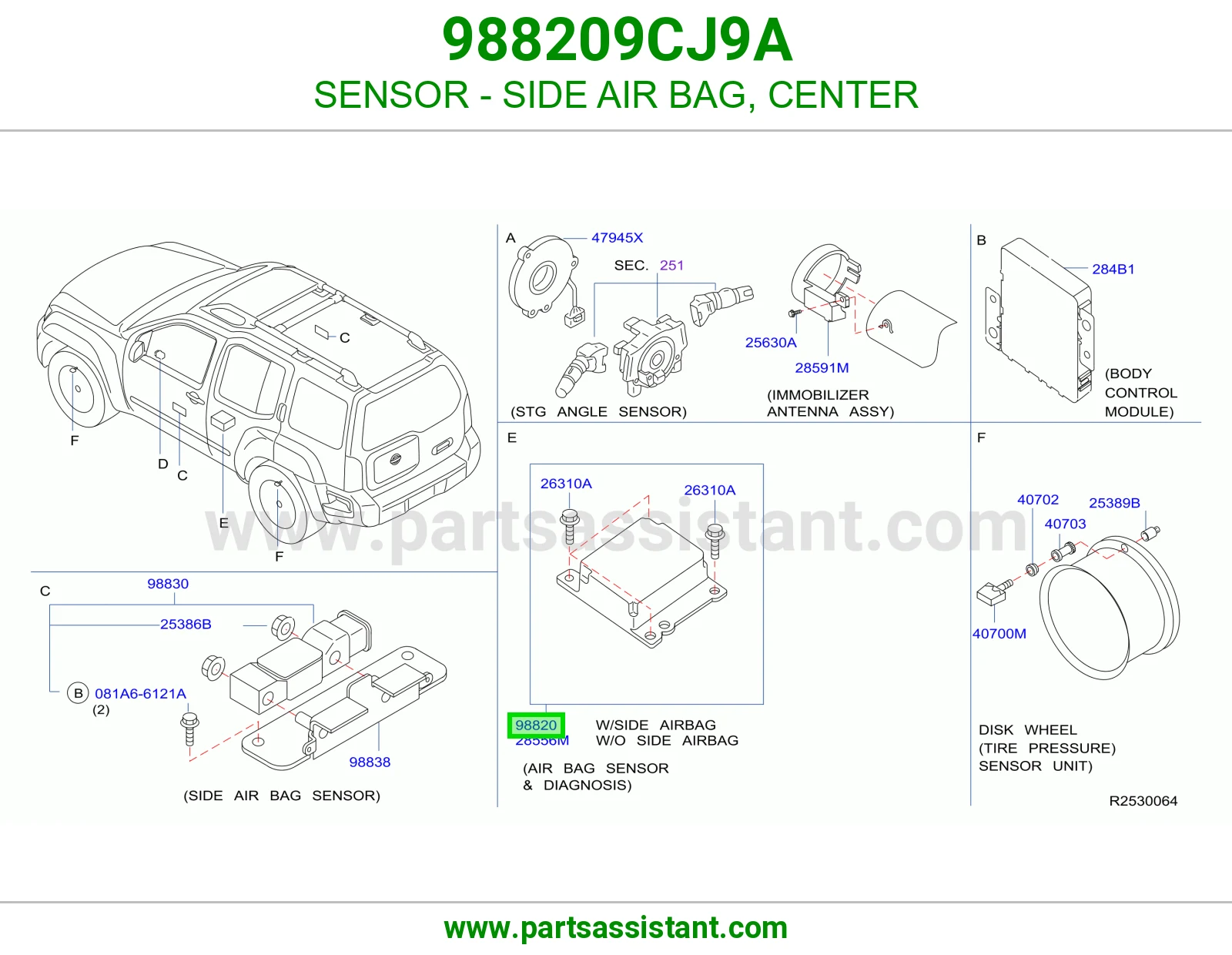 حساس ايرباق جانبي وسط 988209CJ9A