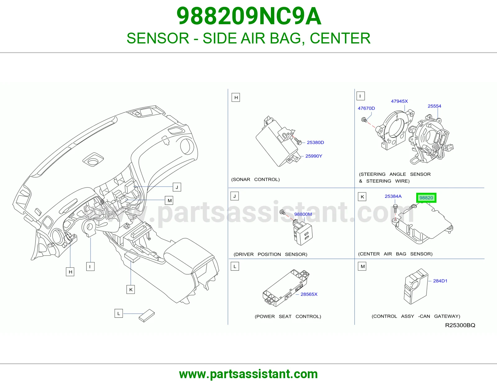 حساس ايرباق جانبي وسط 988209NC9A