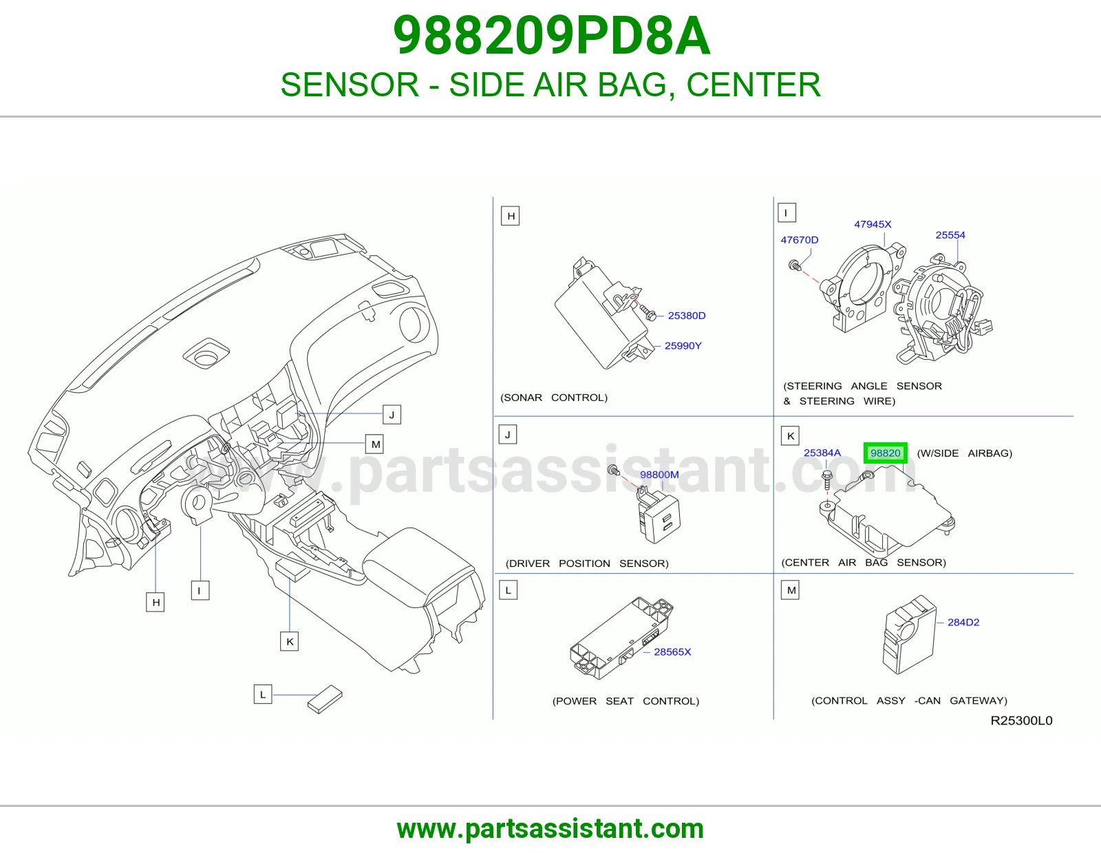 حساس ايرباق جانبي وسط 988209PD8A