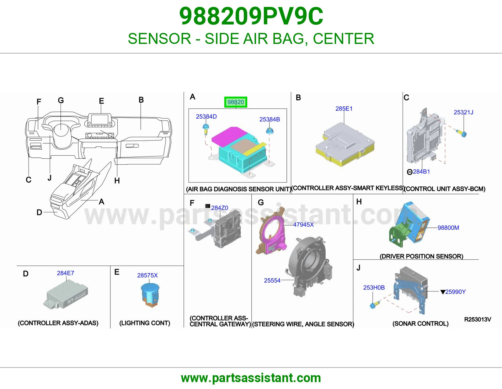 حساس ايرباق جانبي وسط 988209PV9C