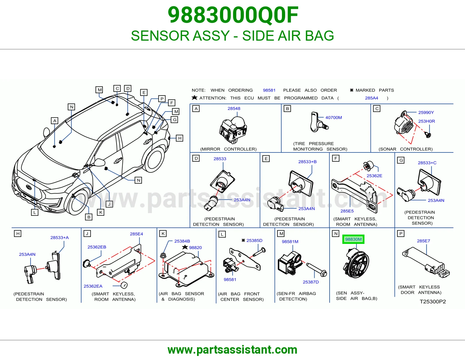 حساس ايرباق جانبي كامل 9883000Q0F
