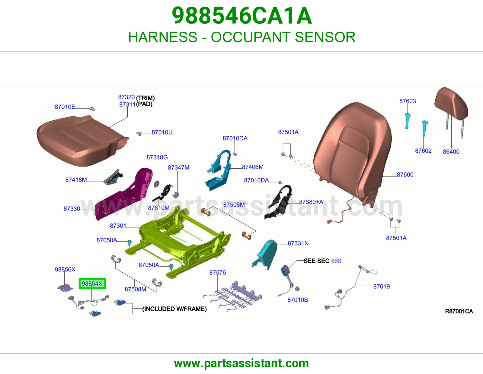 ضفيرة حساس وجود راكب 988546CA1A