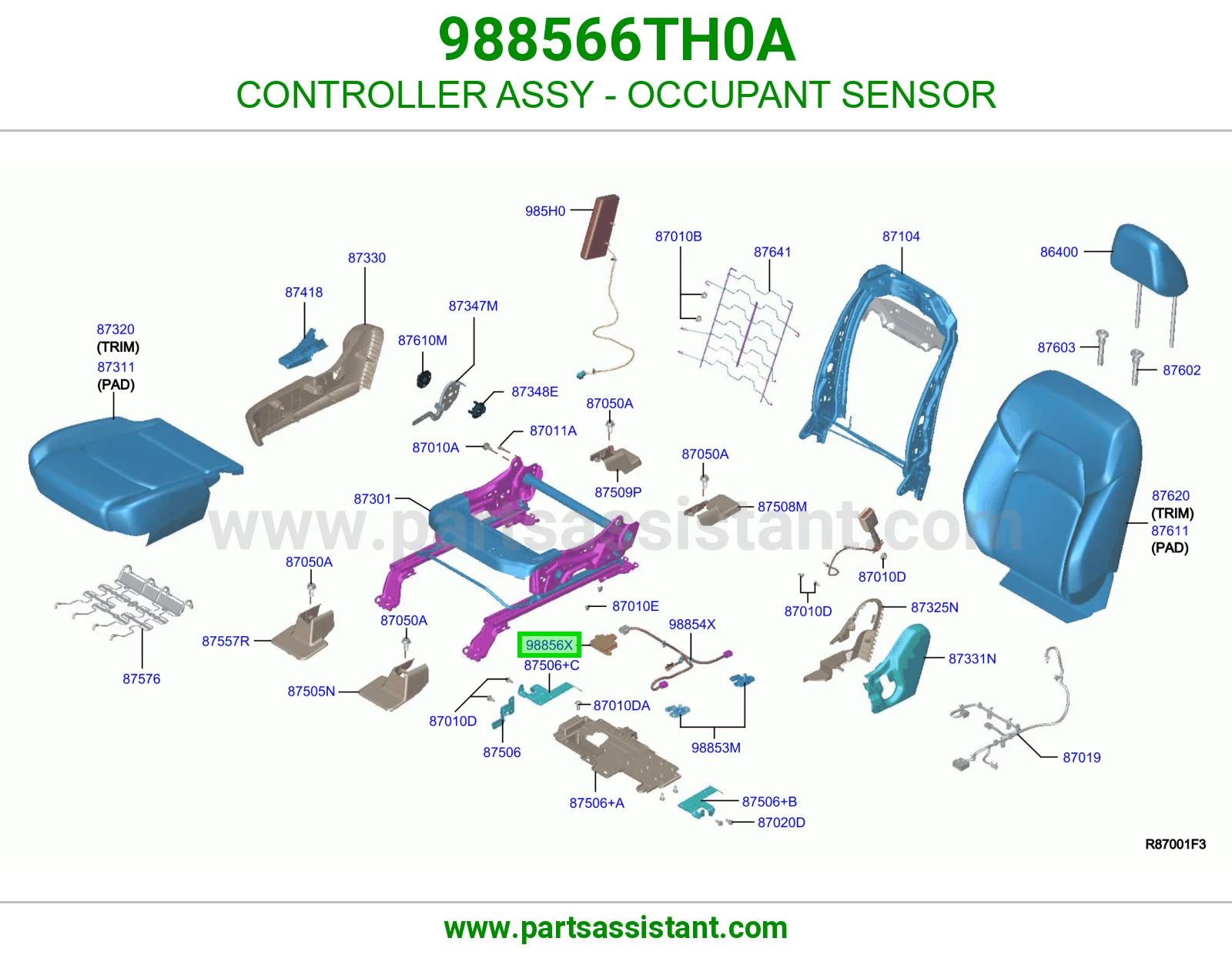 كنترول حساس وجود راكب كامل 988566TH0A