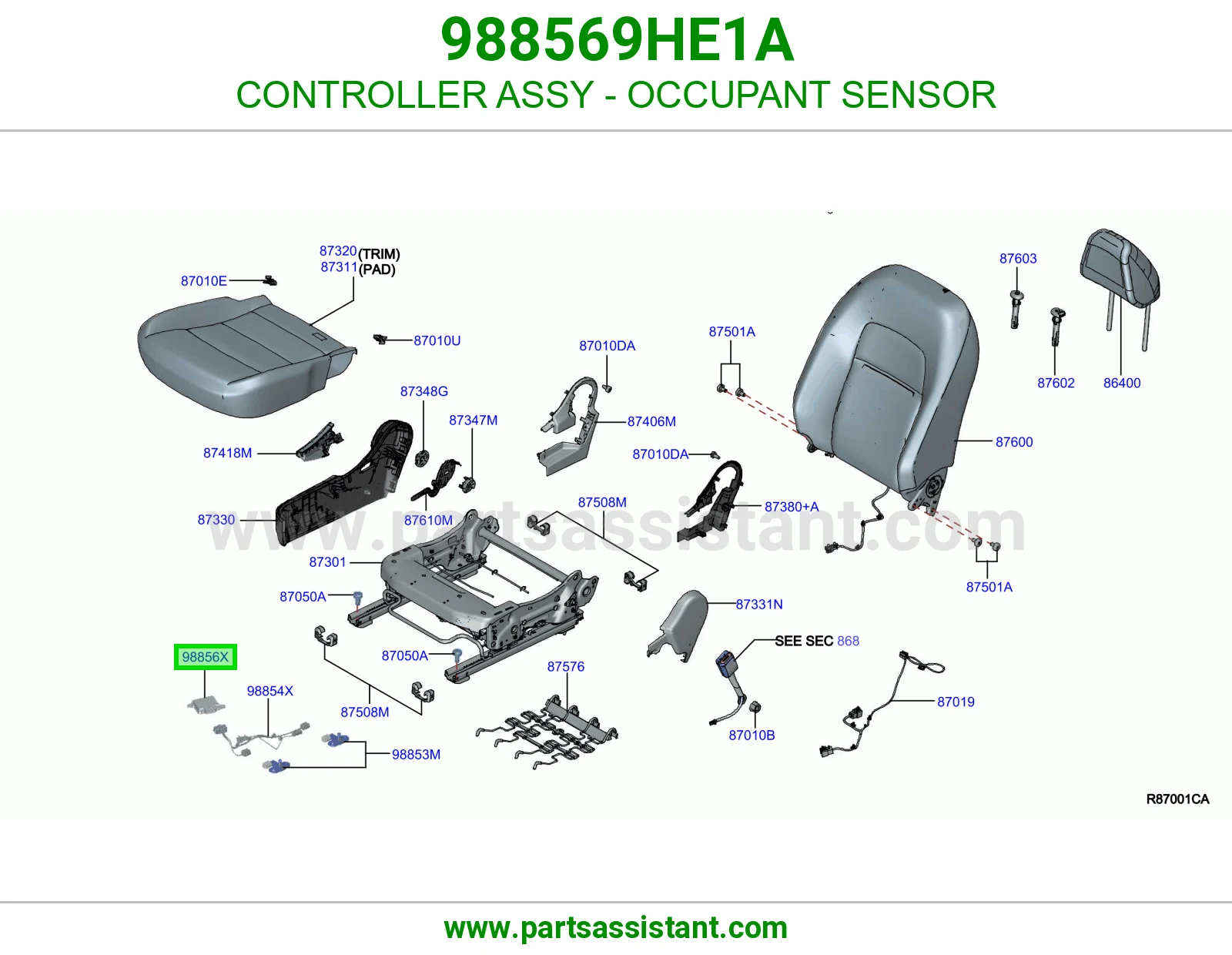 كنترول حساس وجود راكب كامل 988569HE1A
