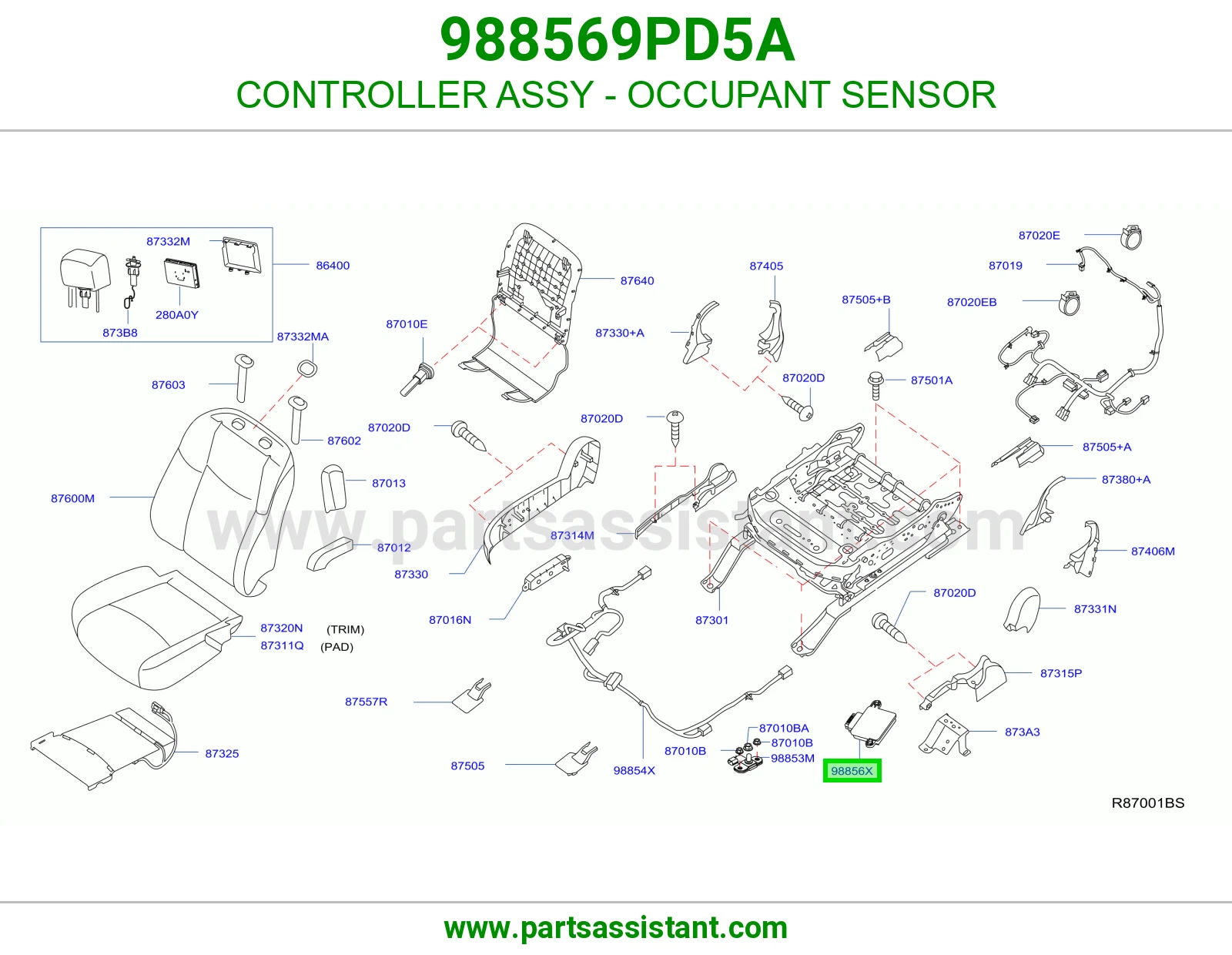 كنترول حساس وجود راكب كامل 988569PD5A