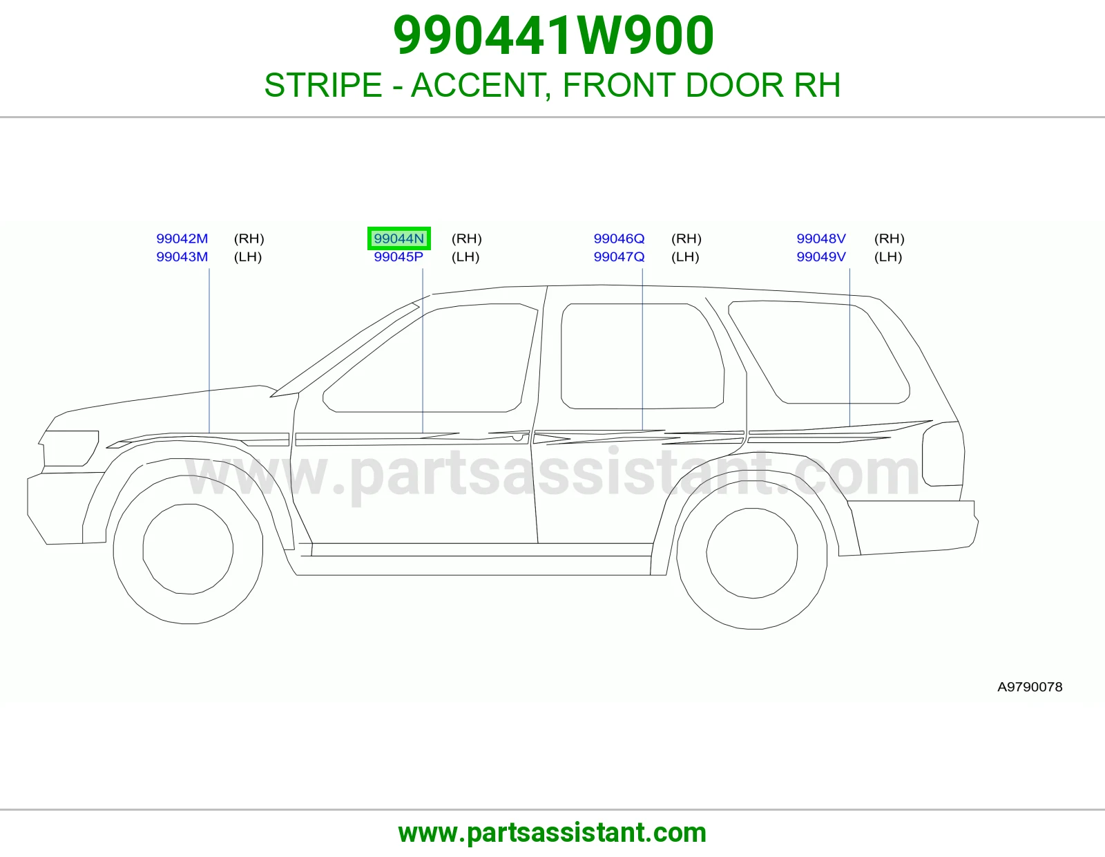 خط باب امامي يمين 990441W900