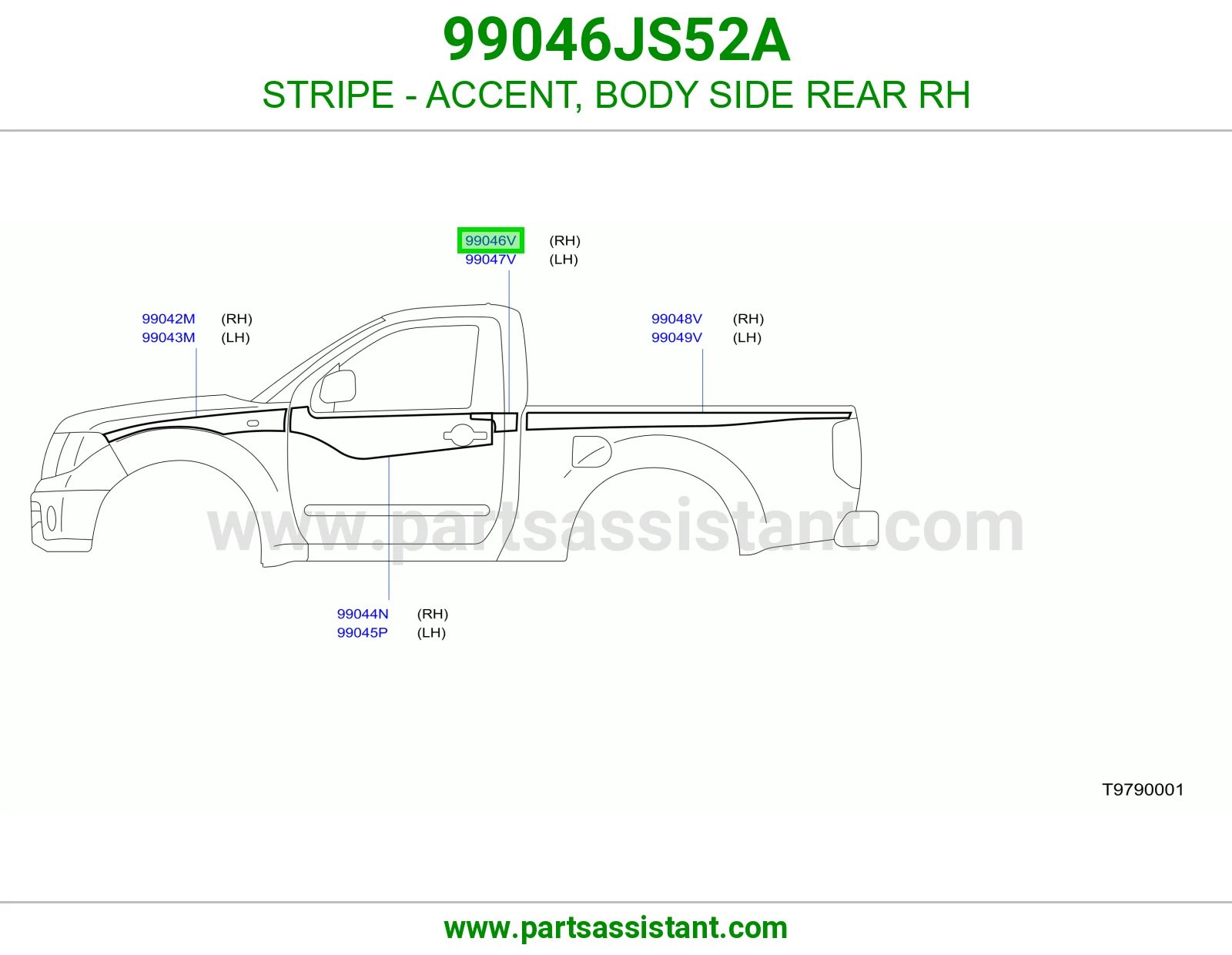 خط زينة جنب بودي خلفي يمين 99046JS52A