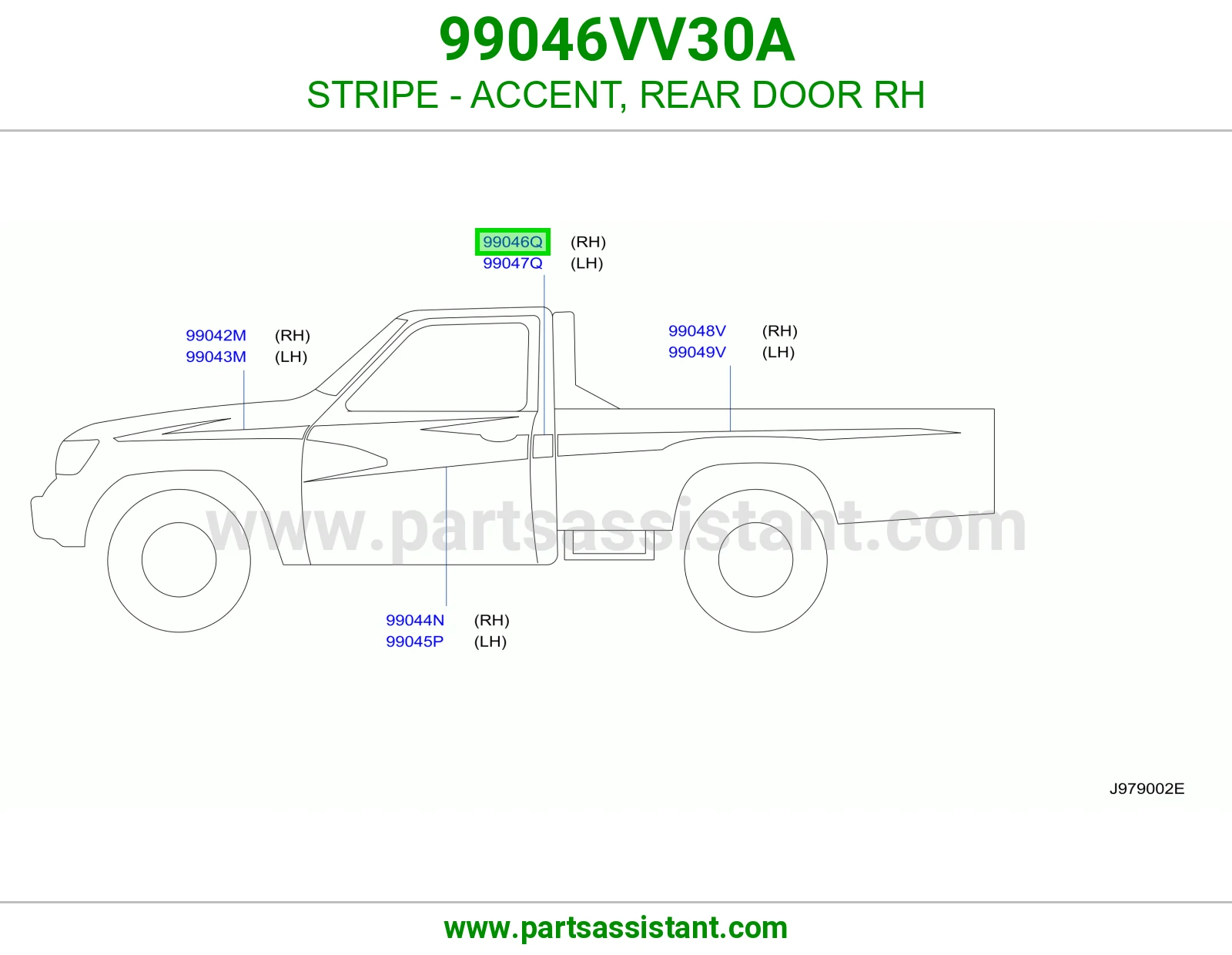 خط باب خلفي يمين 99046VV30A