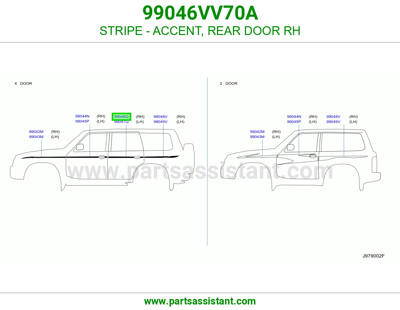 خط باب خلفي يمين 99046VV70A