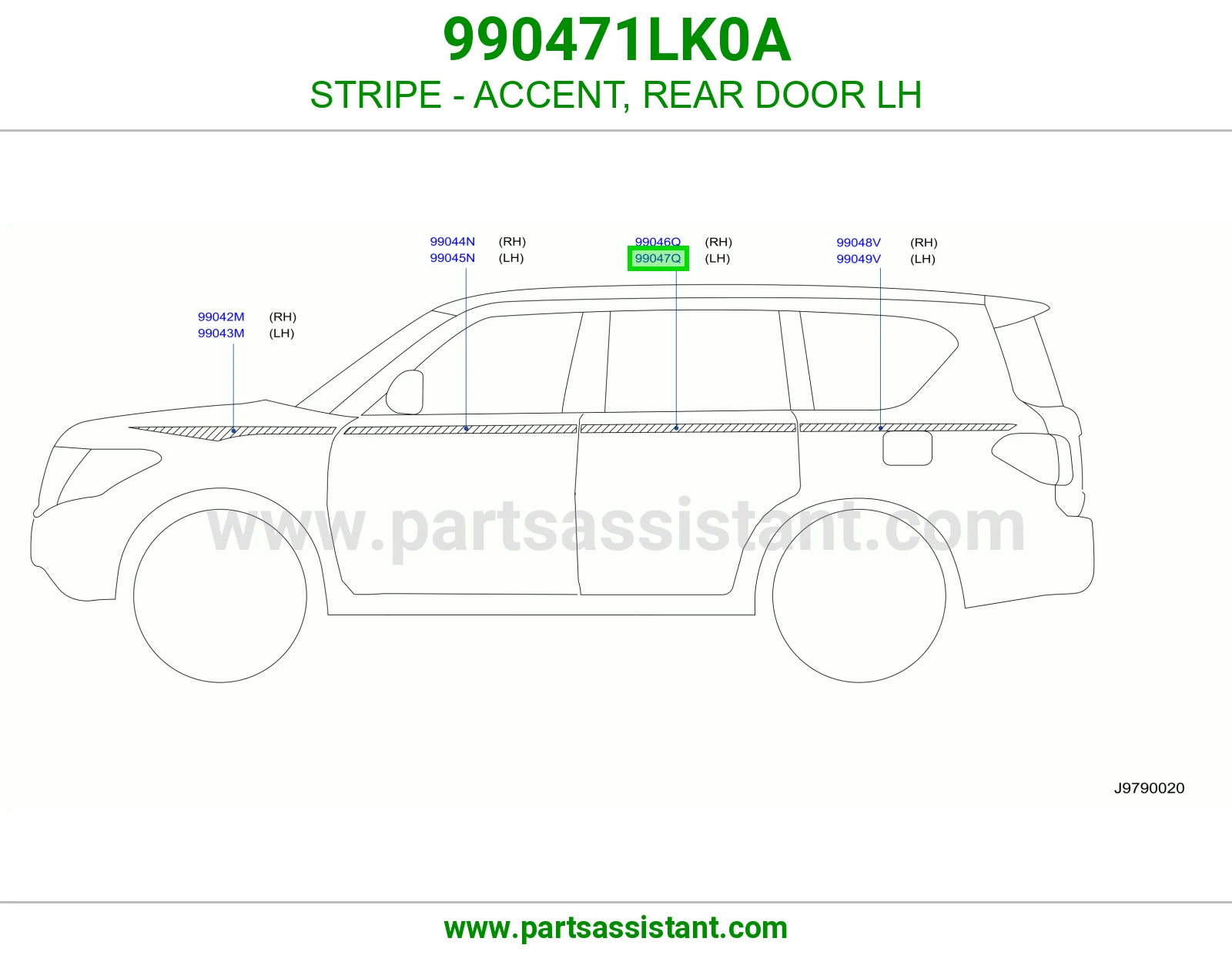 خط باب خلفي يسار 990471LK0A