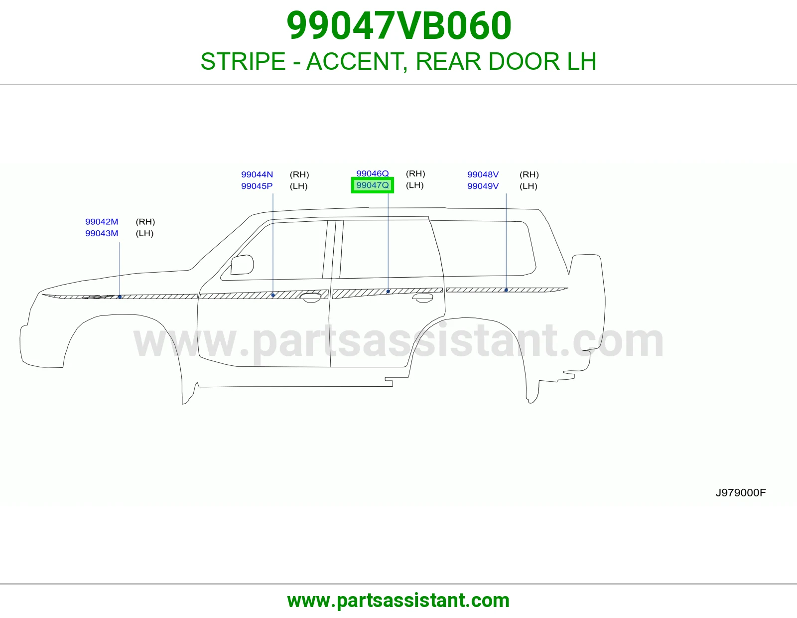 خط باب خلفي يسار 99047VB060