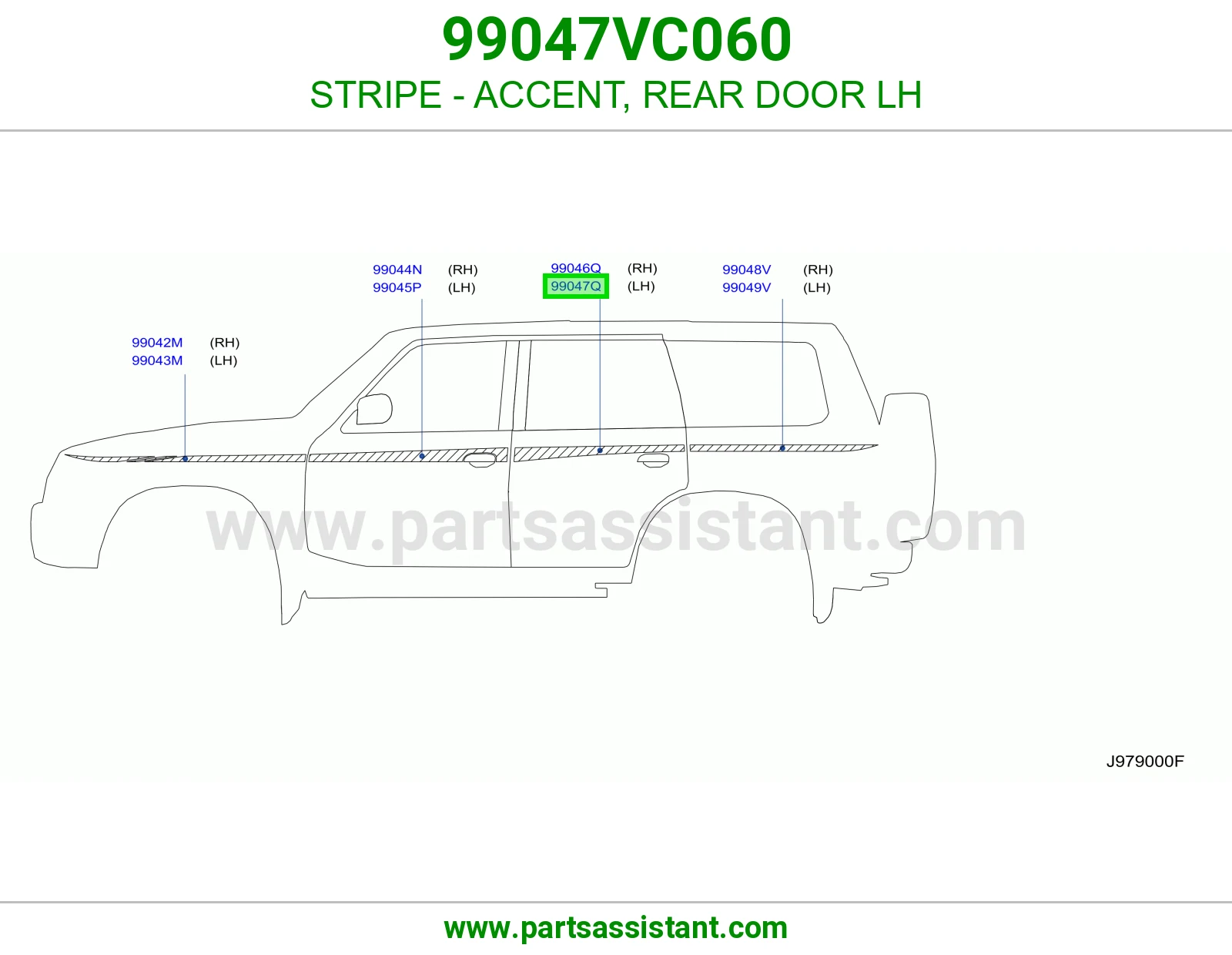 خط باب خلفي يسار 99047VC060