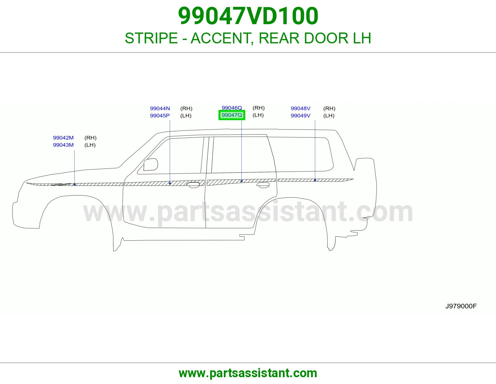 خط باب خلفي يسار 99047VD100