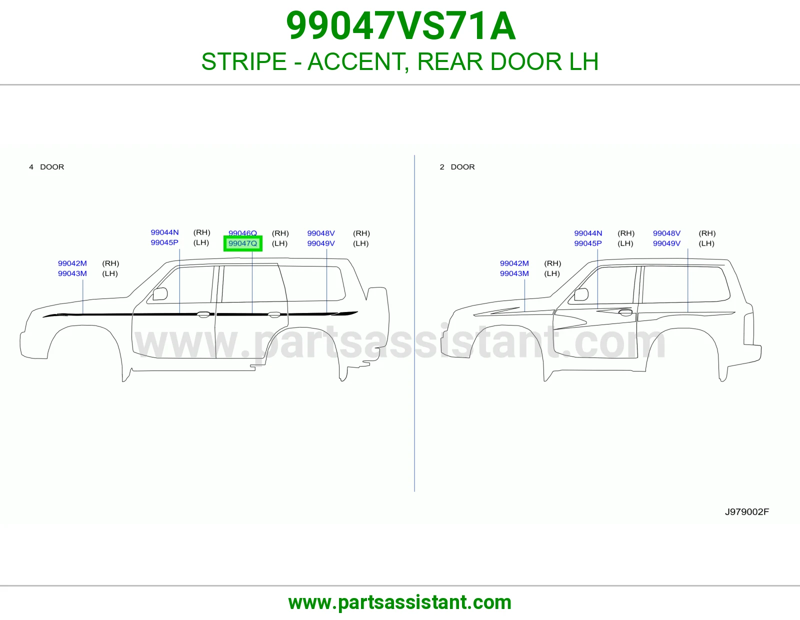 خط باب خلفي يسار 99047VS71A