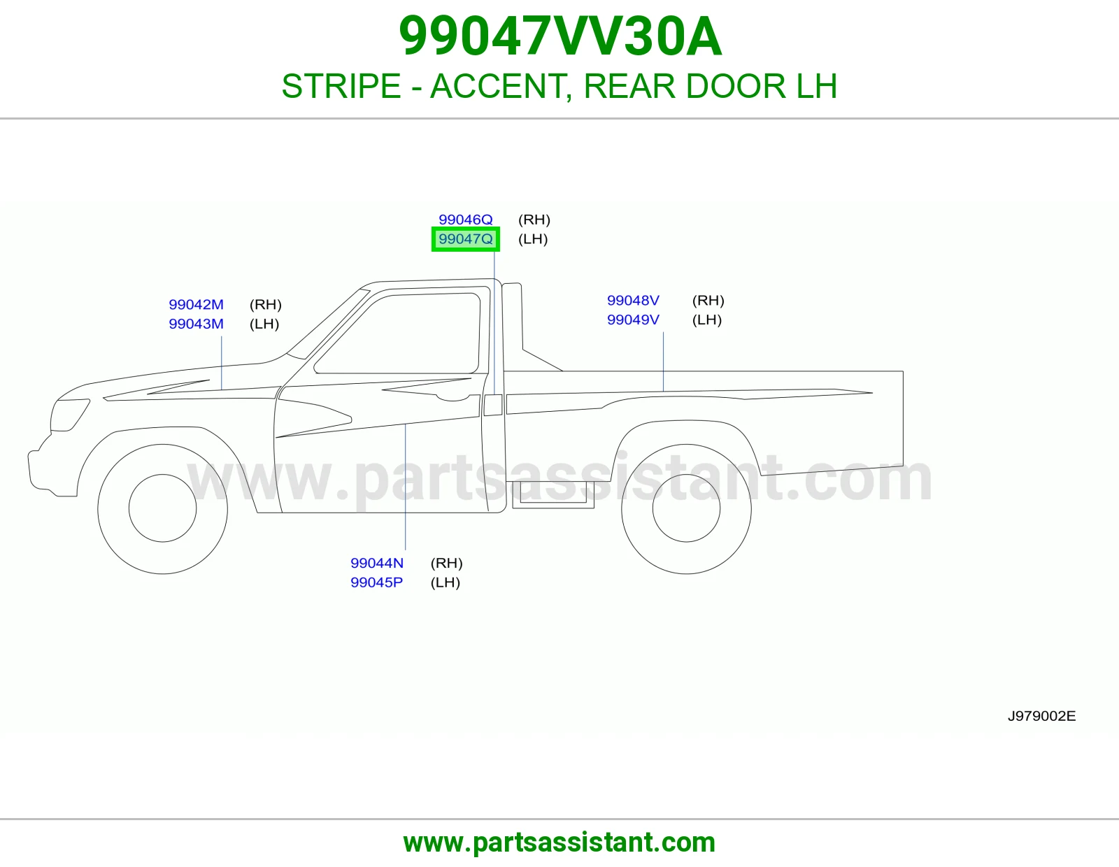 خط باب خلفي يسار 99047VV30A