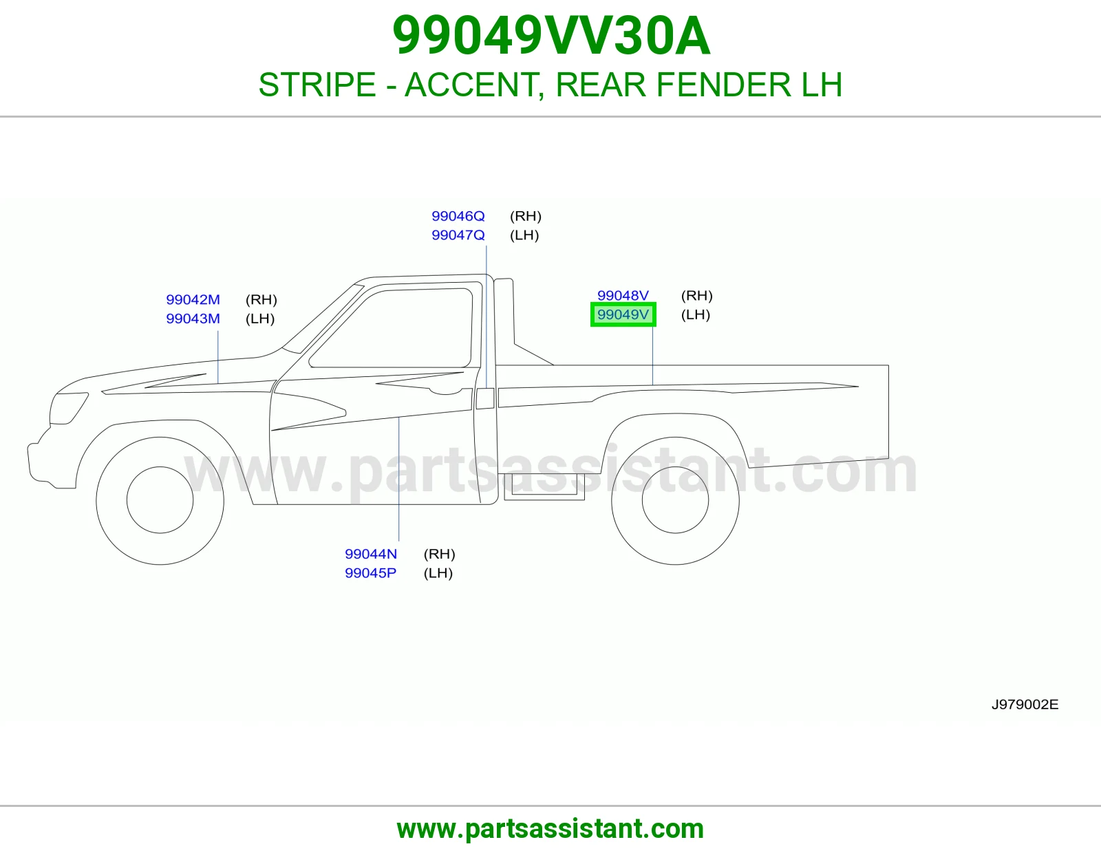 خط رفرف خلفي يسار 99049VV30A