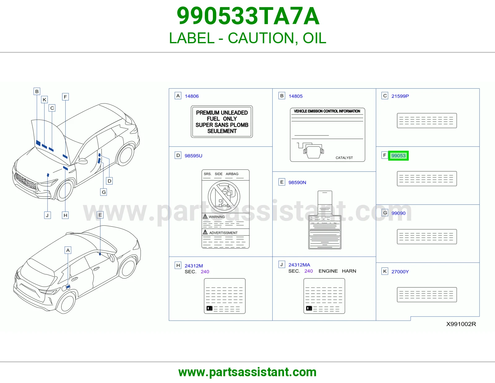 LABEL - CAUTION, OIL 990533TA7A