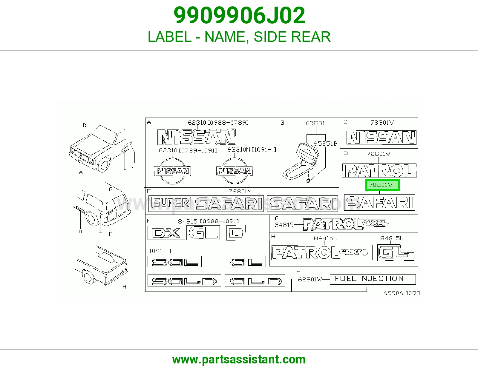 ملصق اسم جنب خلفي 9909906J02