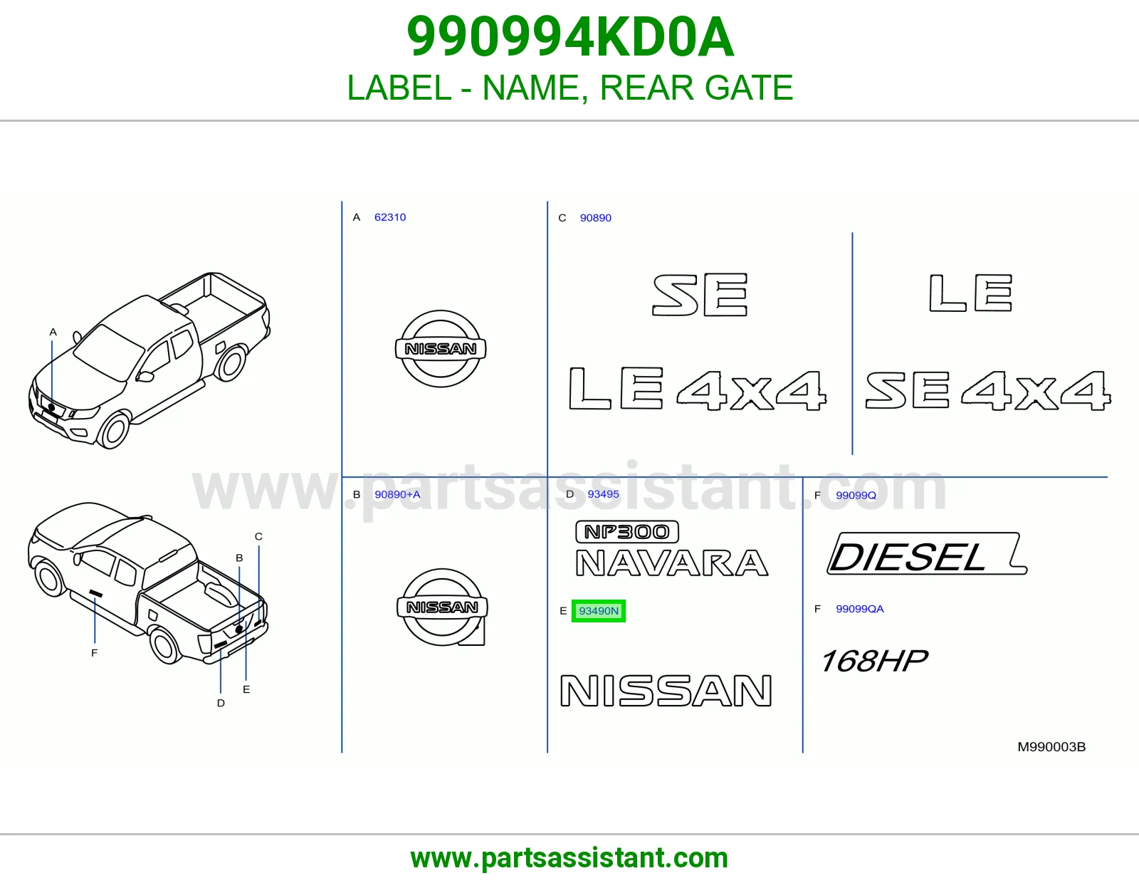 ملصق اسم باب شنطة 990994KD0A