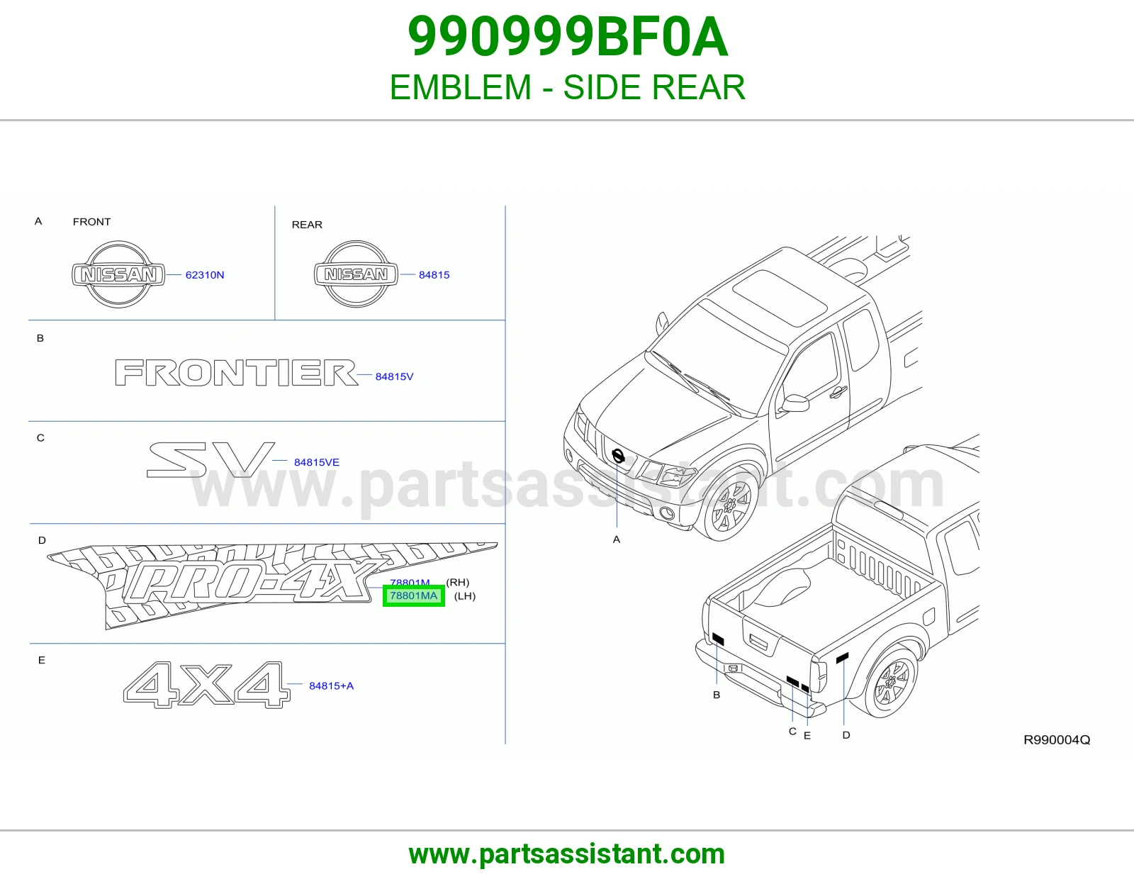 علامة جنب خلفي 990999BF0A