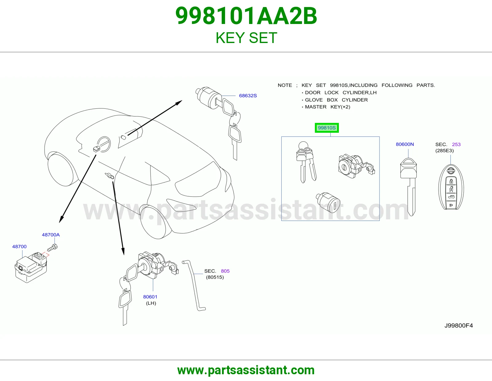 طقم سويتش كامل 998101AA2B