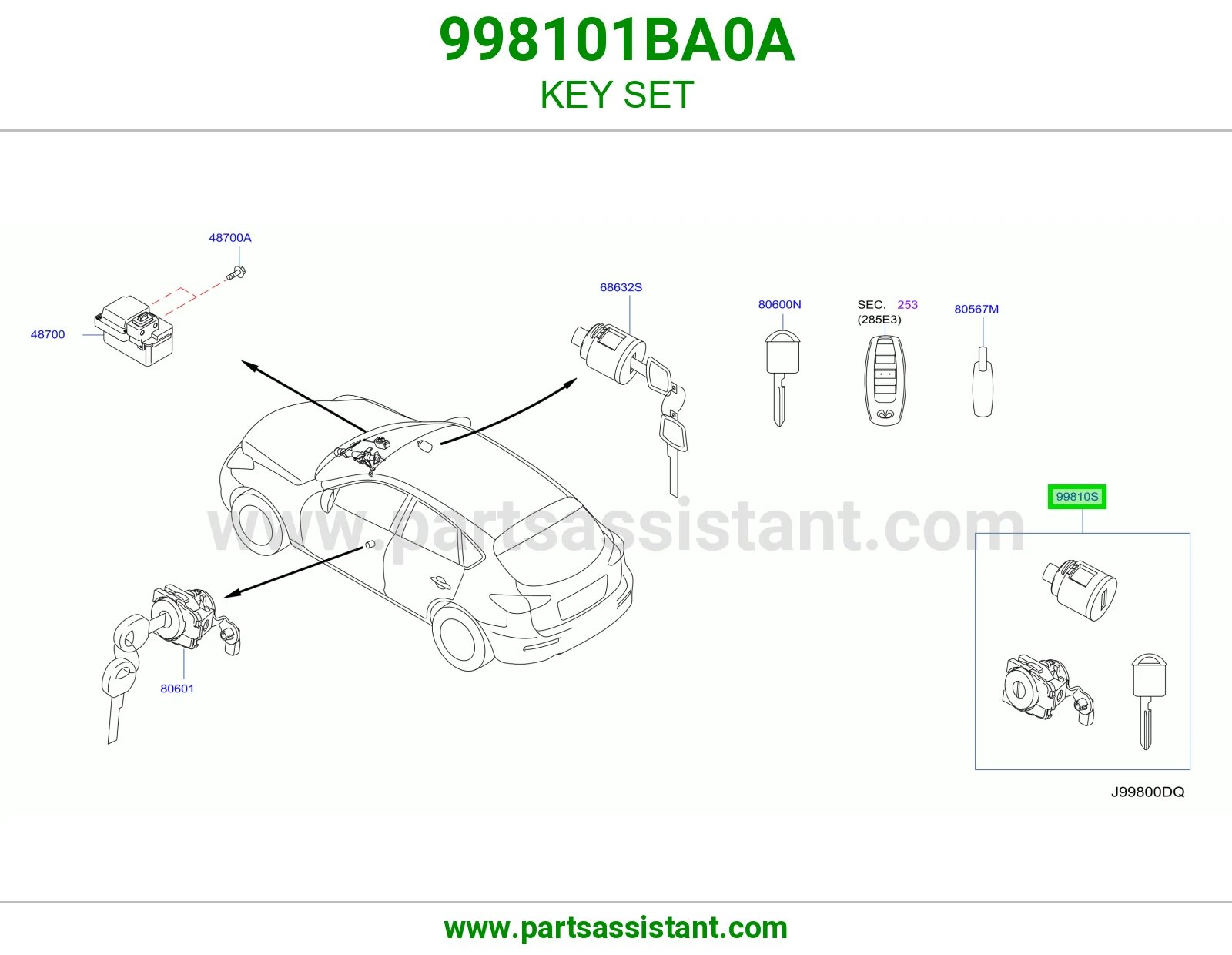 طقم سويتش كامل 998101BA0A