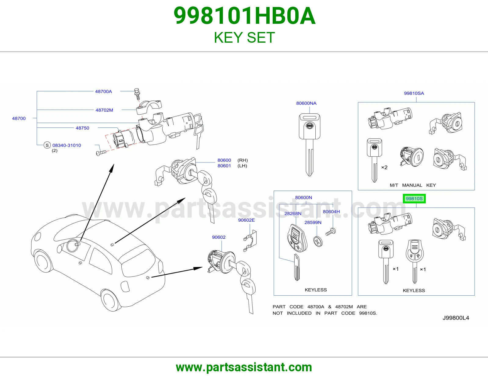 طقم سويتش كامل 998101HB0A