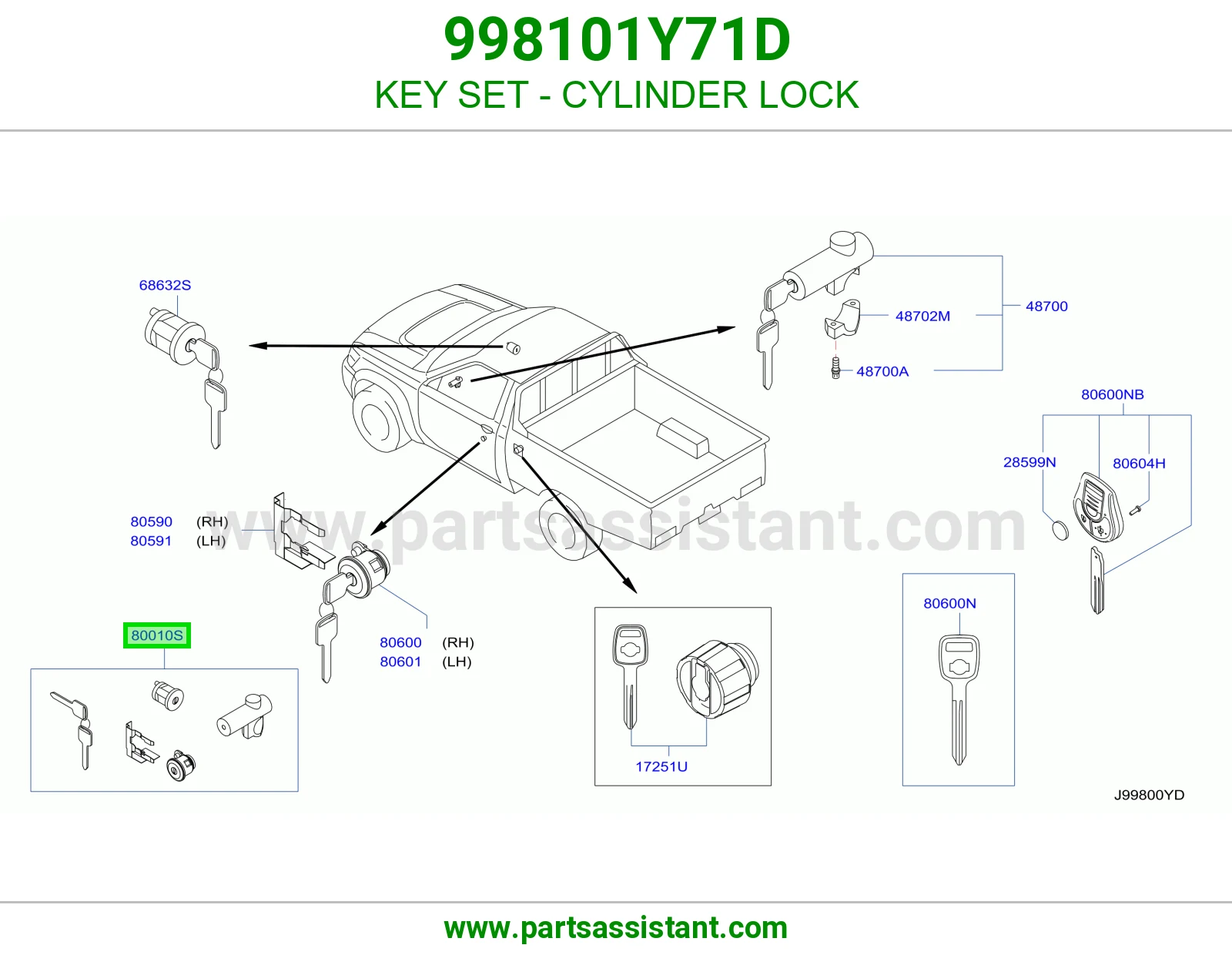 طقم سويتش كامل 998101Y71D