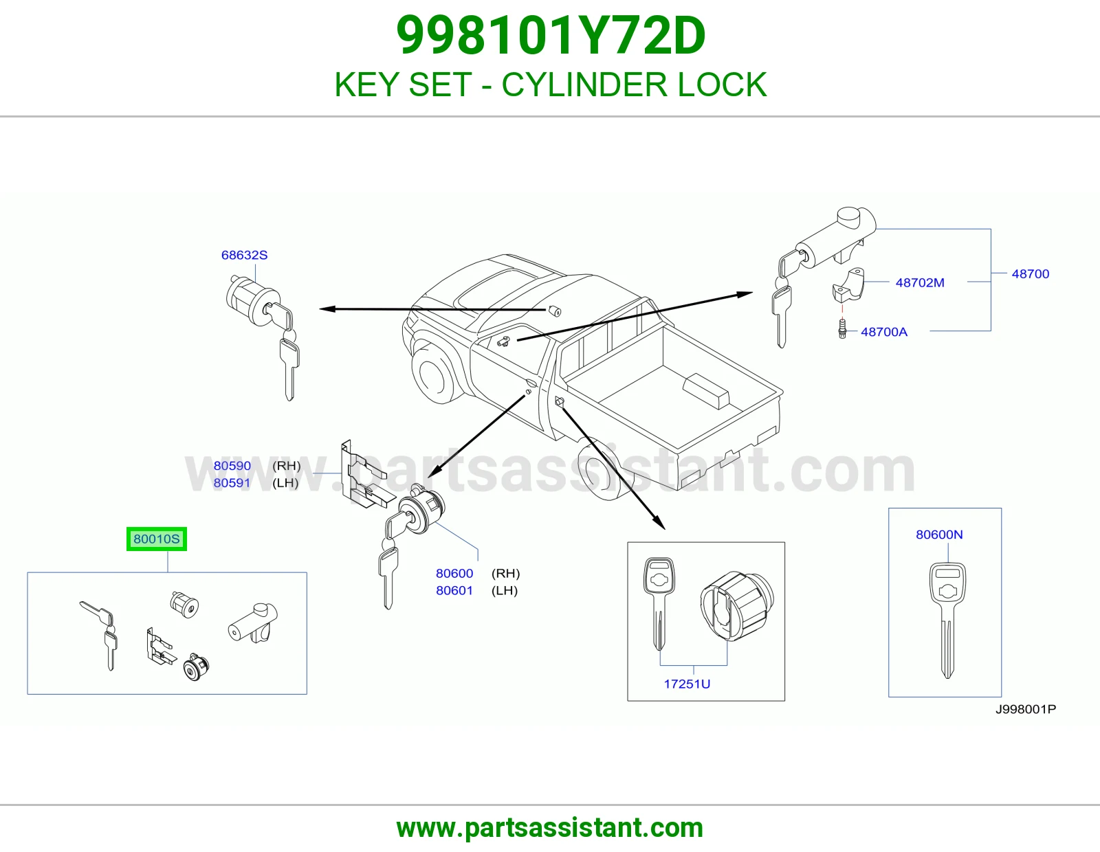 طقم سويتش كامل 998101Y72D