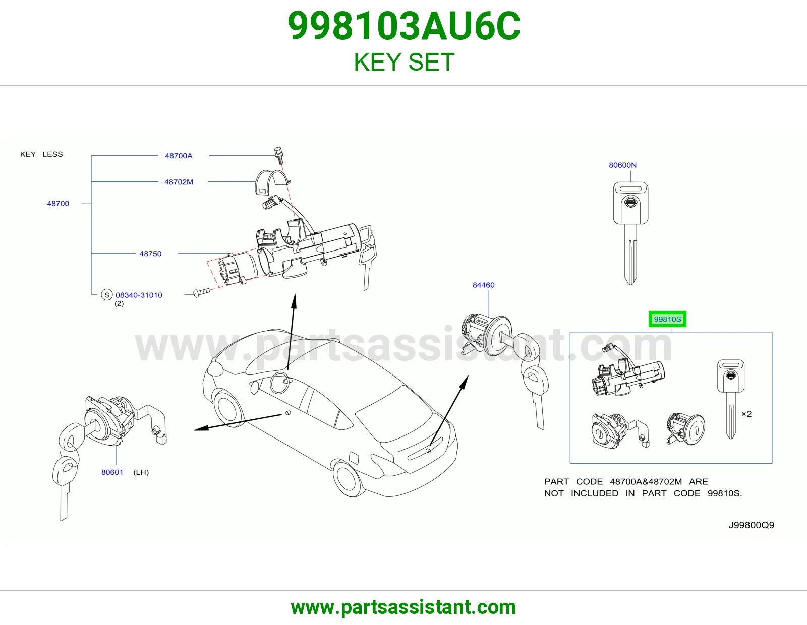 طقم سويتش كامل 998103AU6C