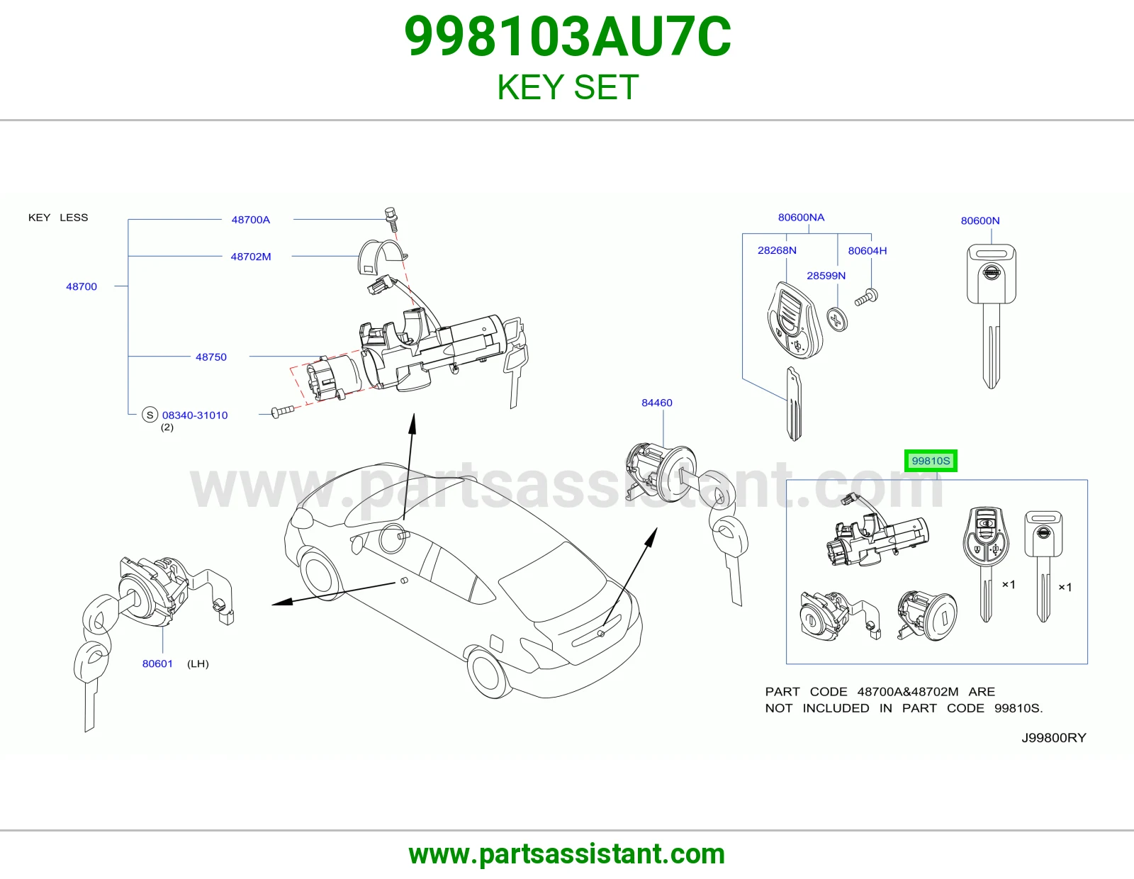 طقم سويتش كامل 998103AU7C