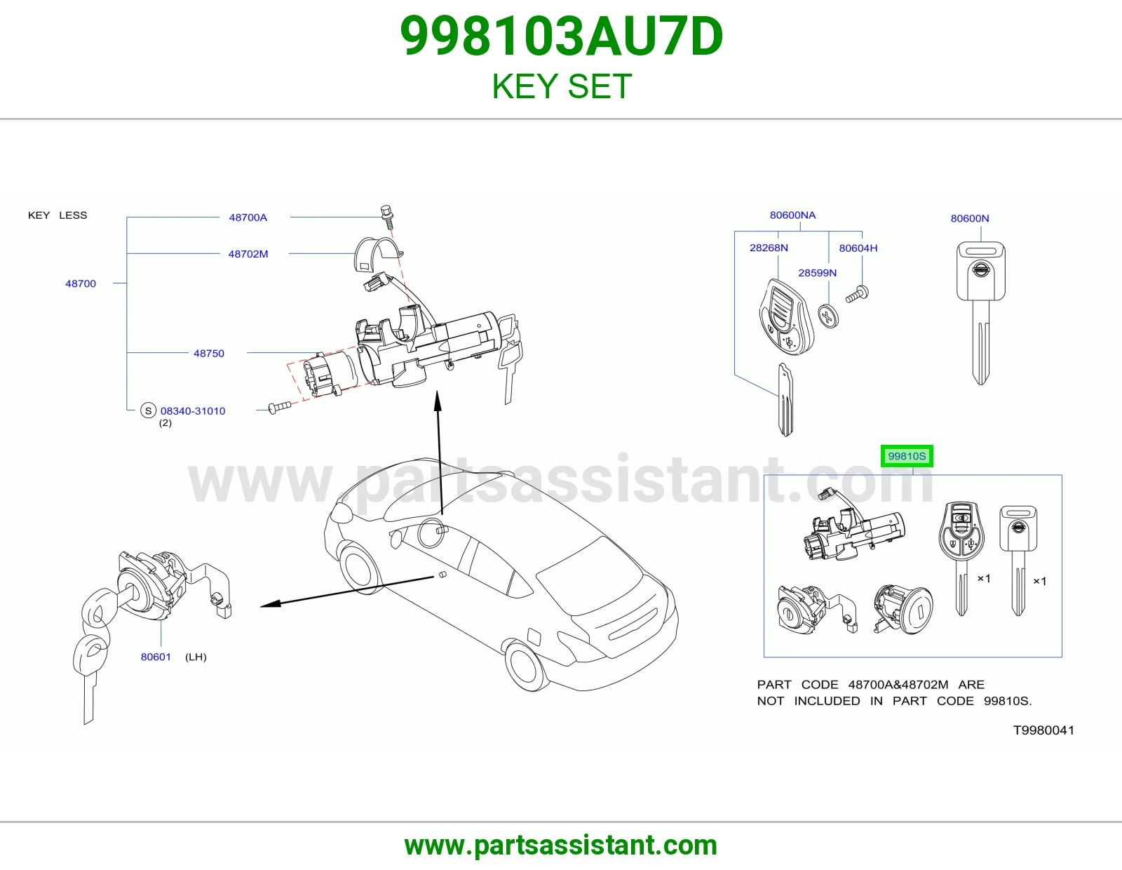 طقم سويتش كامل 998103AU7D