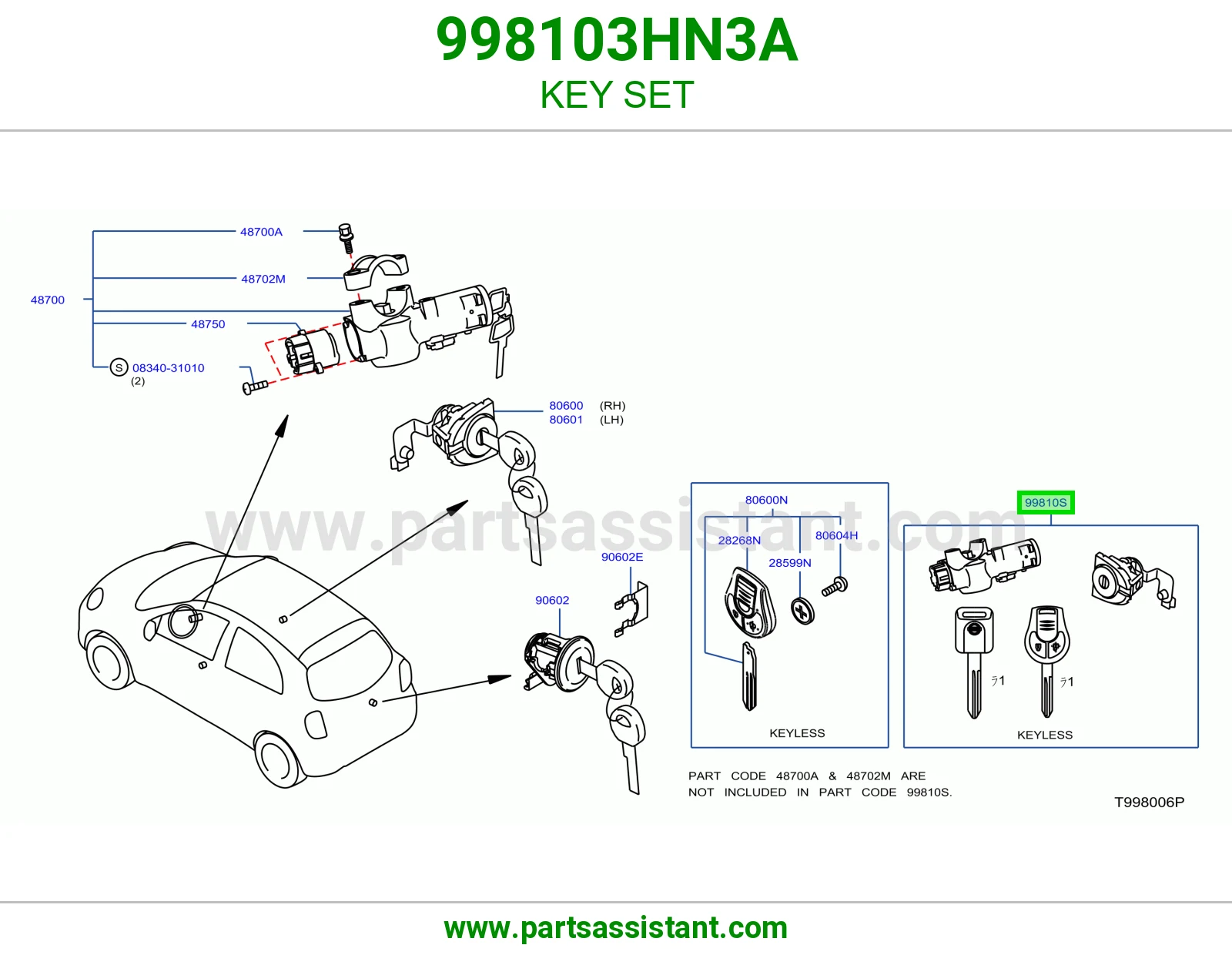 طقم سويتش كامل 998103HN3A