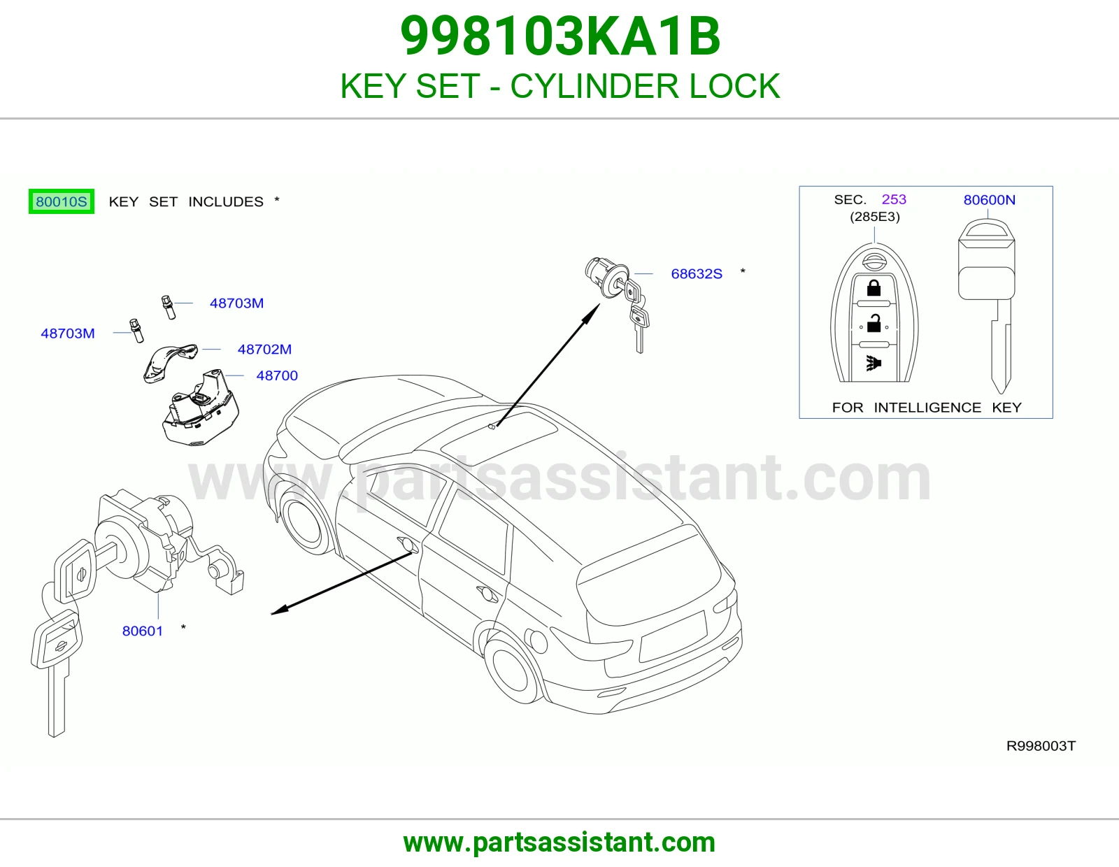 طقم سويتش كامل 998103KA1B