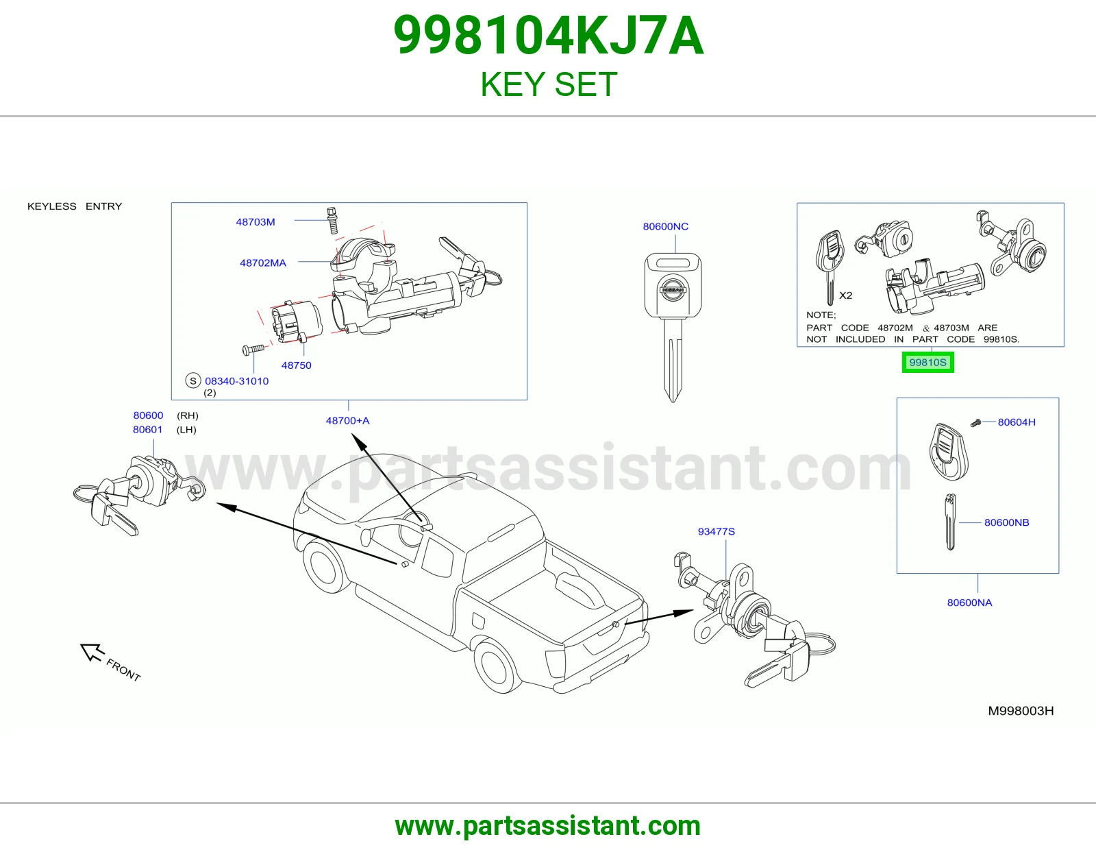 طقم سويتش كامل 998104KJ7A