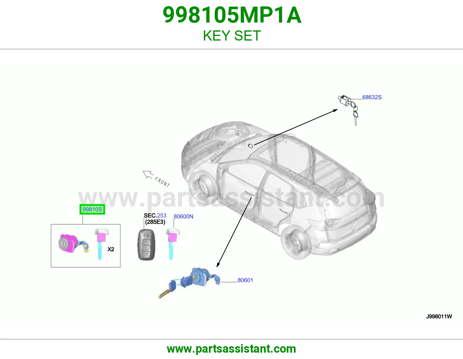 طقم سويتش كامل 998105MP1A