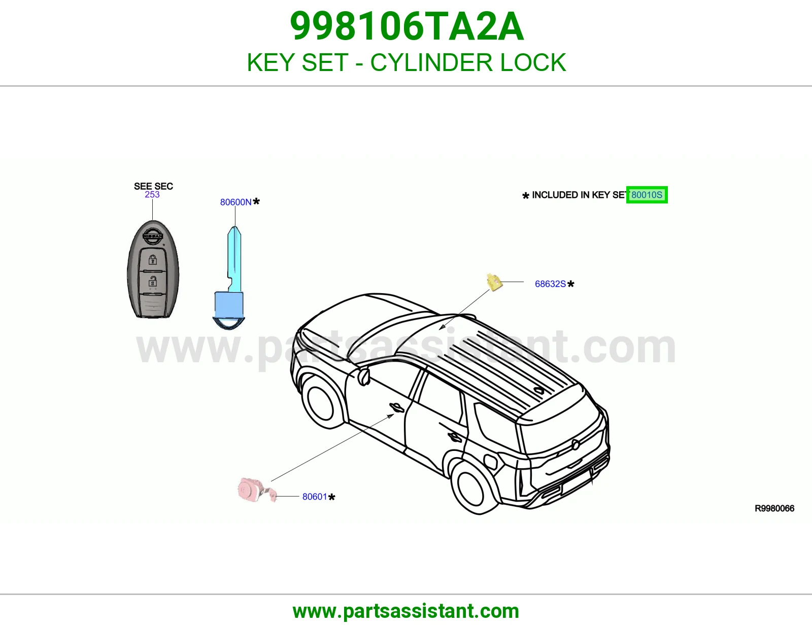 طقم سويتش كامل 998106TA2A