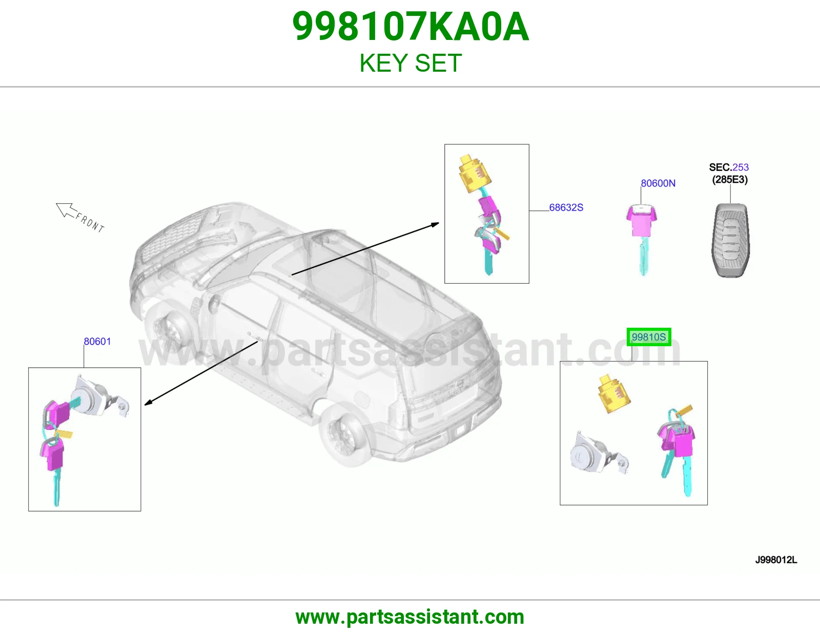 طقم سويتش كامل 998107KA0A