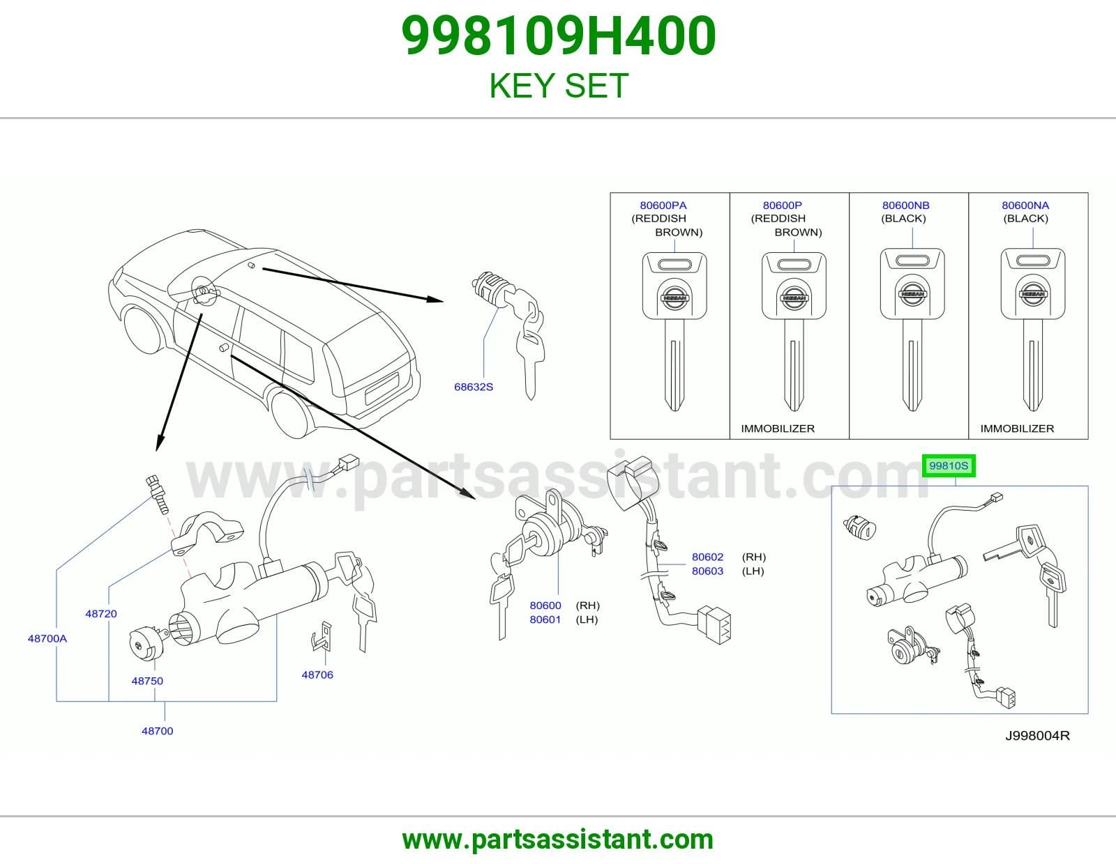 طقم سويتش كامل 998109H400