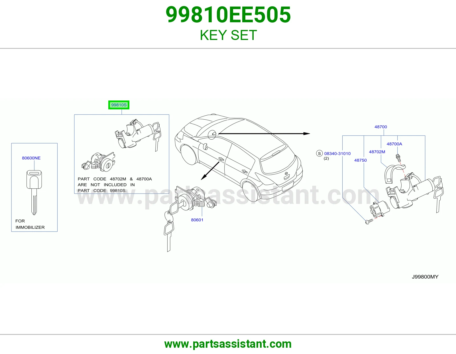 طقم سويتش كامل 99810EE505