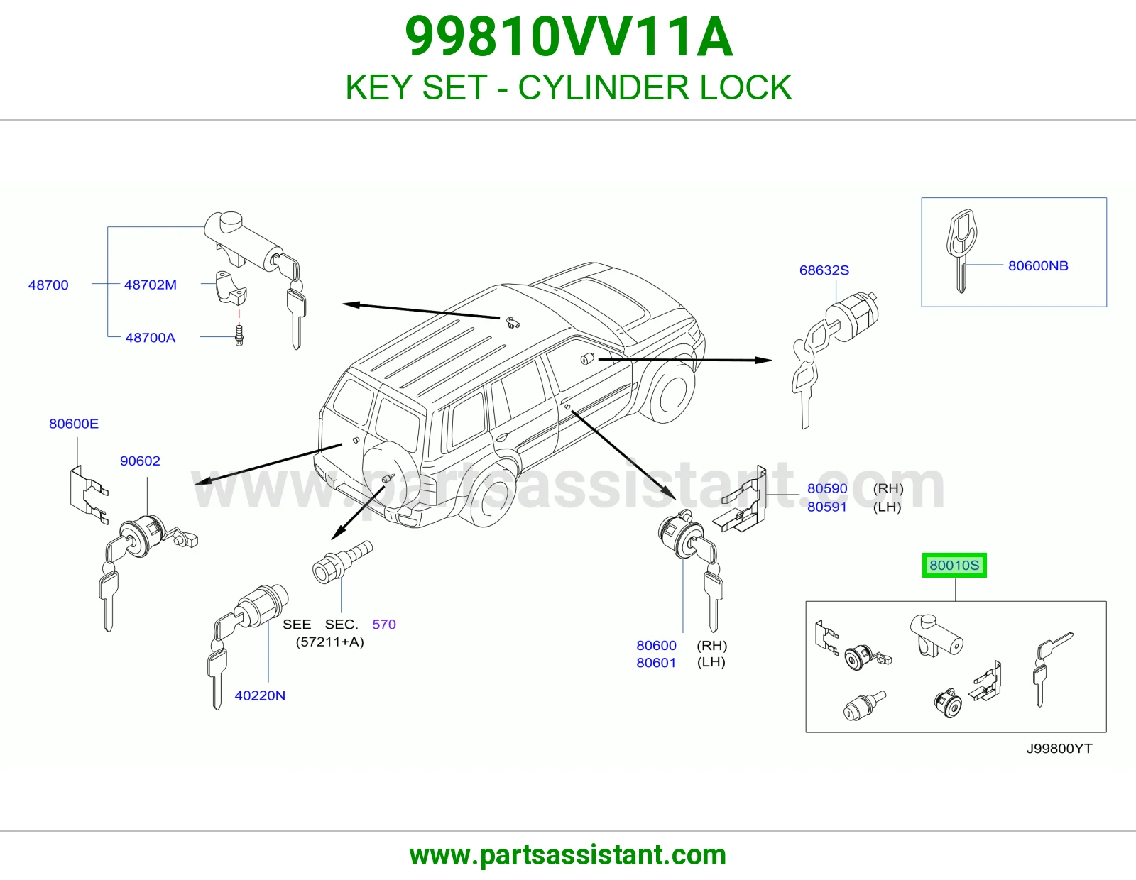 طقم سويتش كامل 99810VV11A