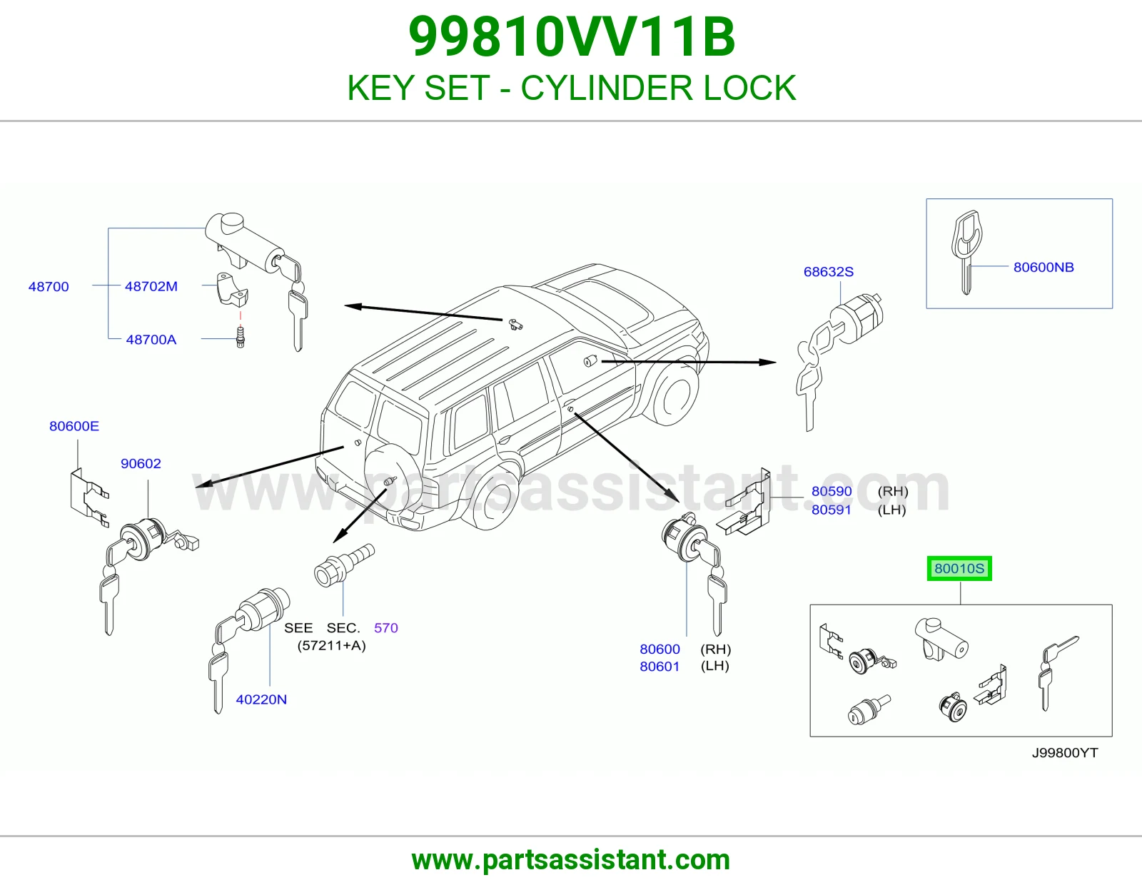 طقم سويتش كامل 99810VV11B