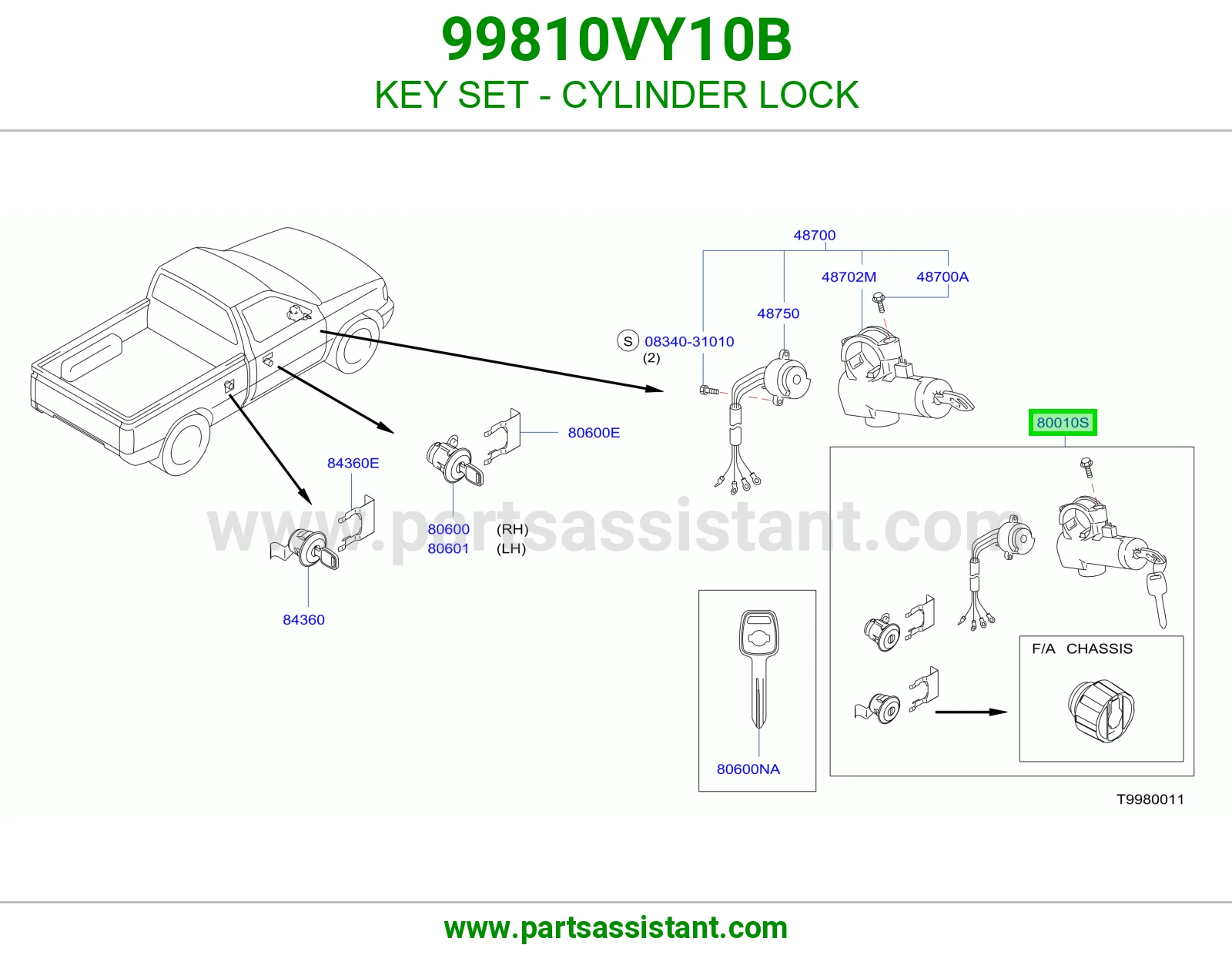 طقم سويتش كامل 99810VY10B
