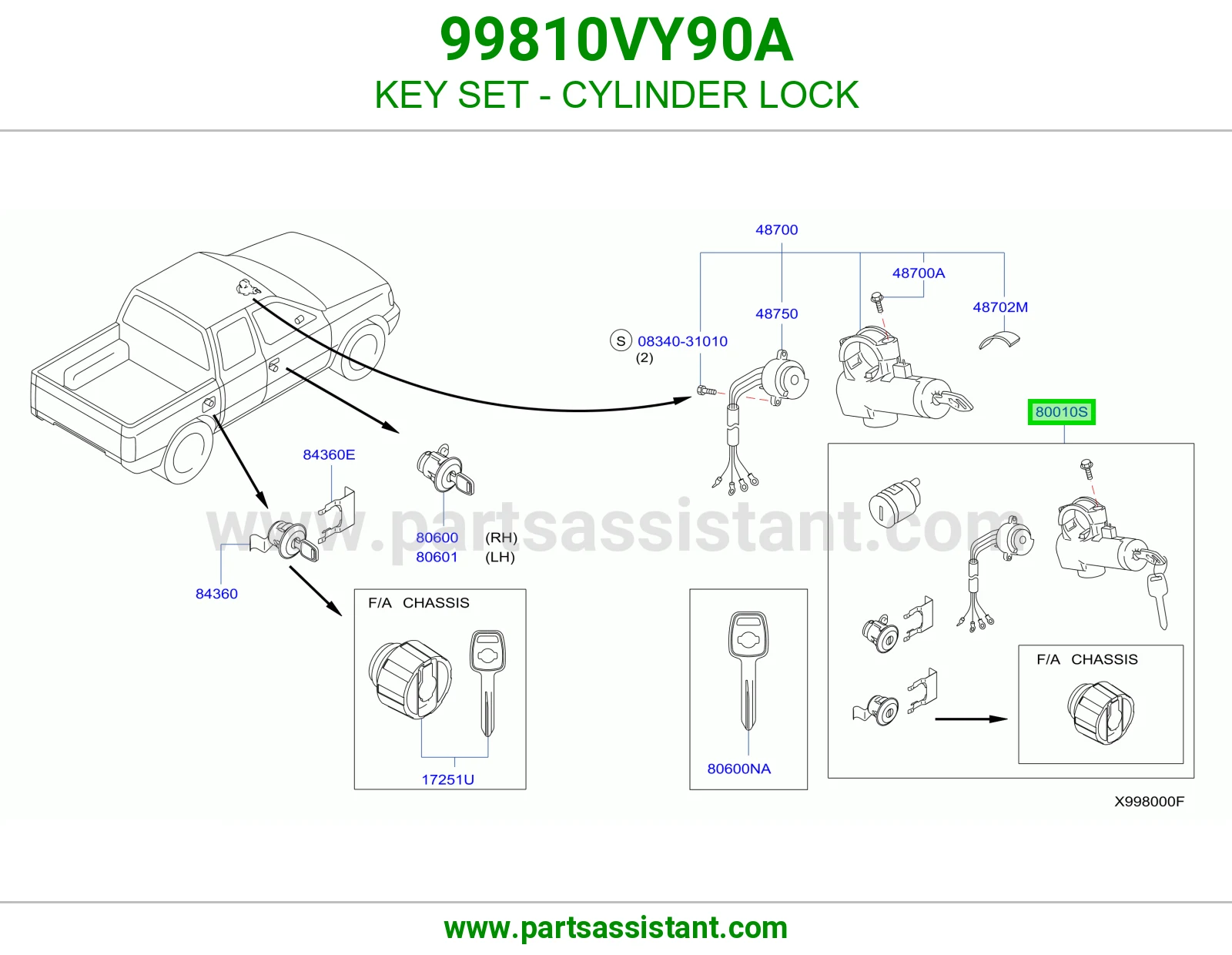 طقم سويتش كامل 99810VY90A