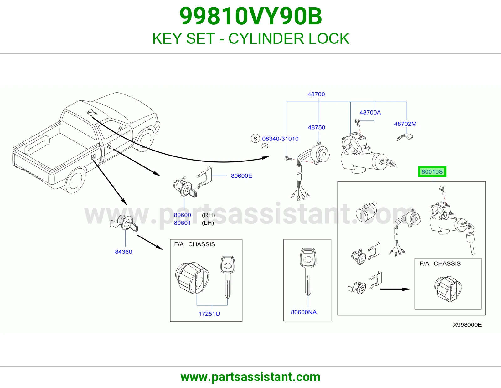 طقم سويتش كامل 99810VY90B