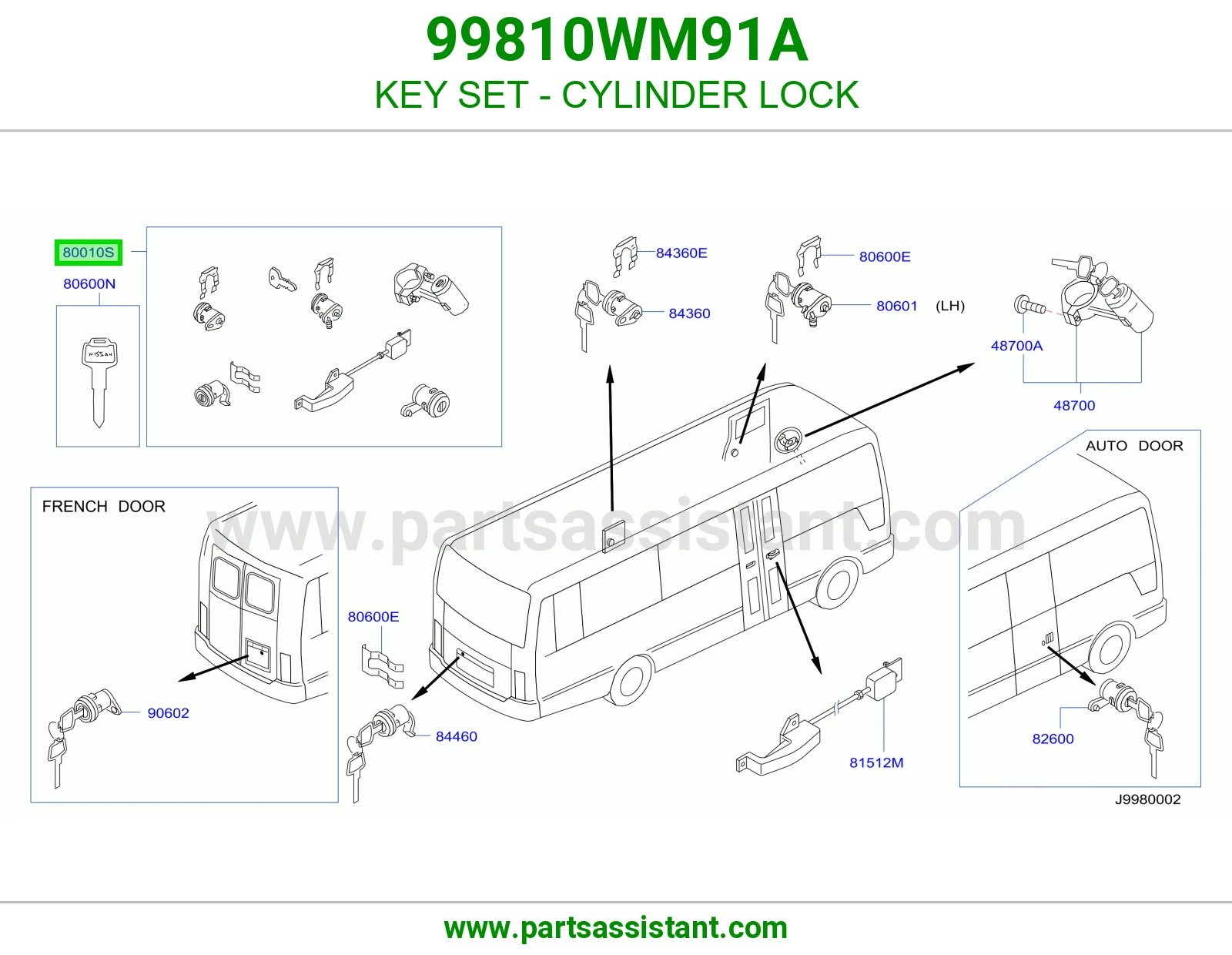 طقم سويتش كامل 99810WM91A