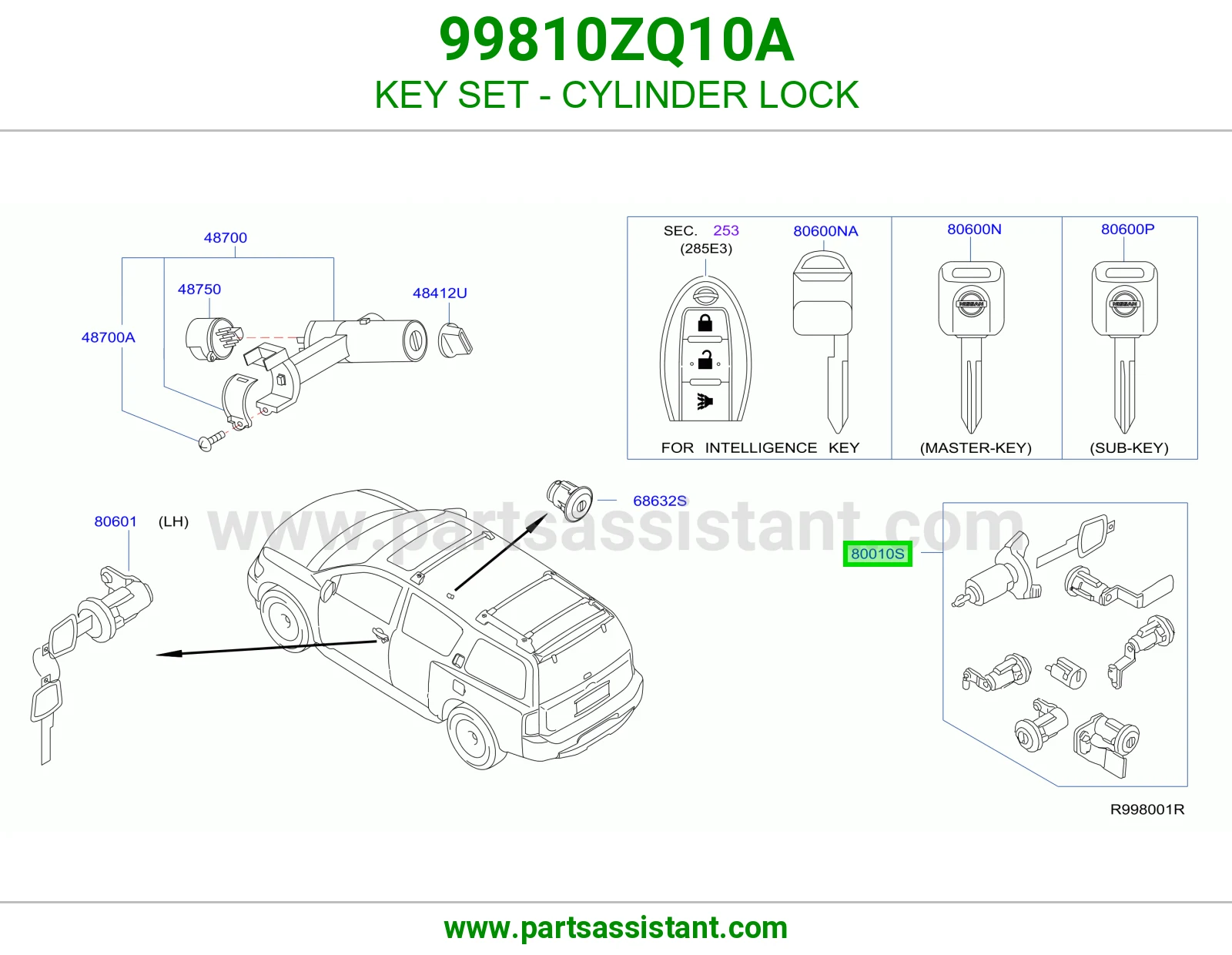 طقم سويتش كامل 99810ZQ10A