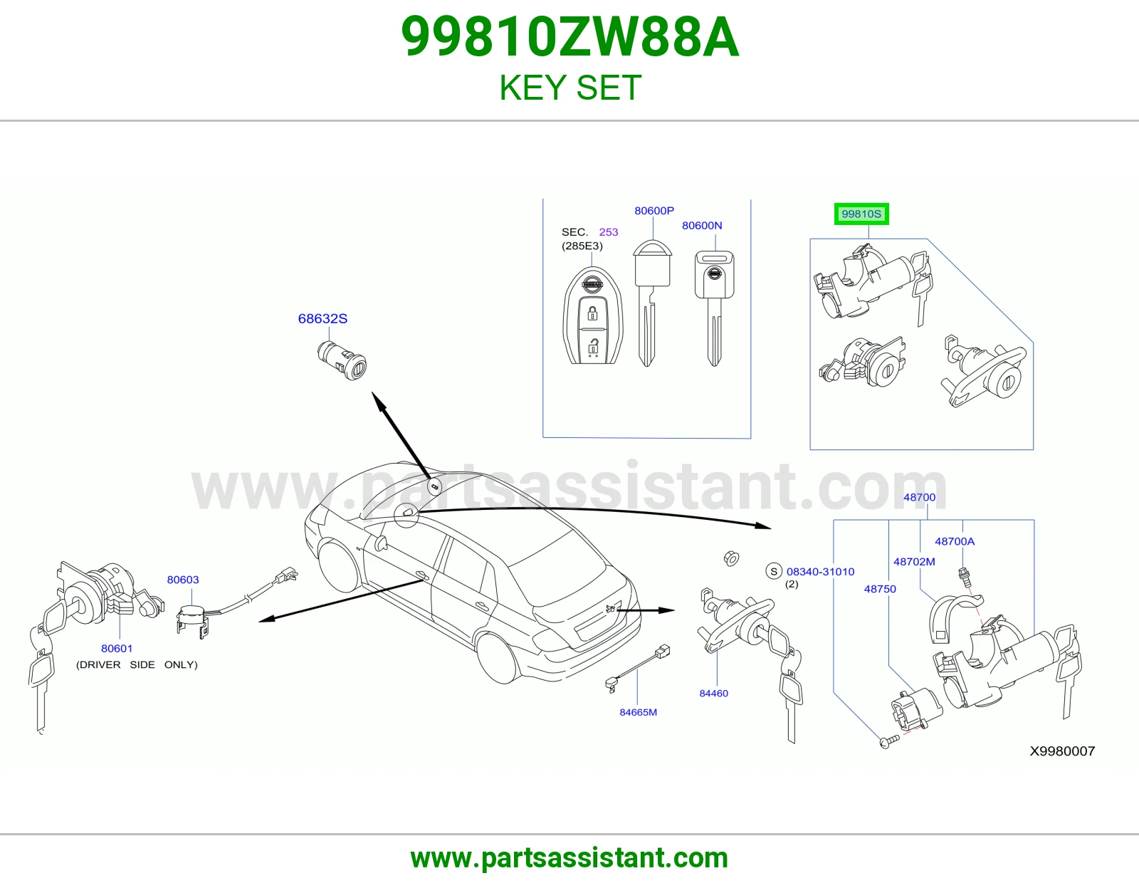 طقم سويتش كامل 99810ZW88A