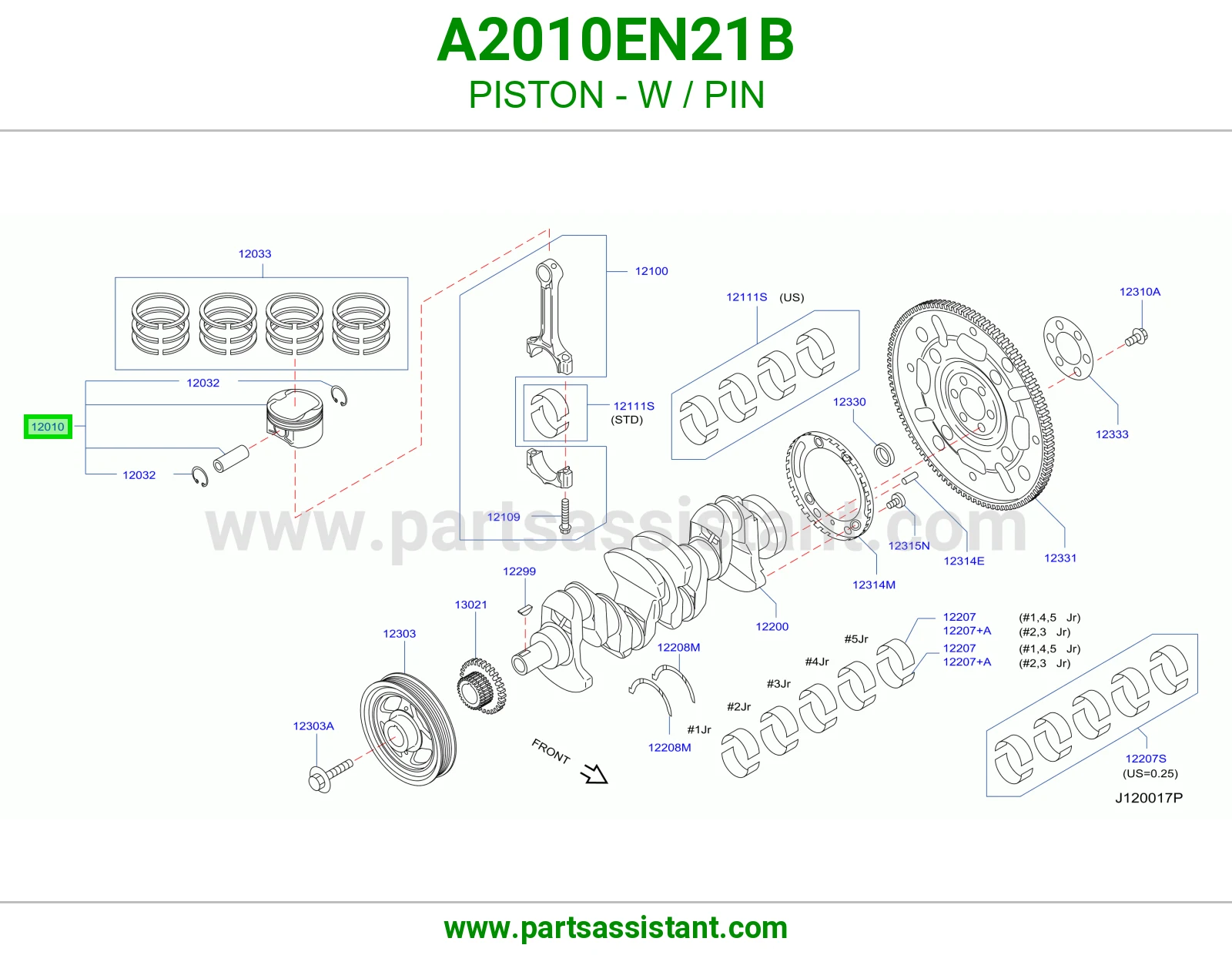 PISTON - W / PIN A2010EN21B