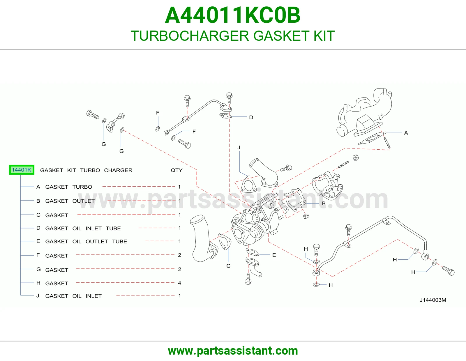 طقم وجيه تيربو A44011KC0B